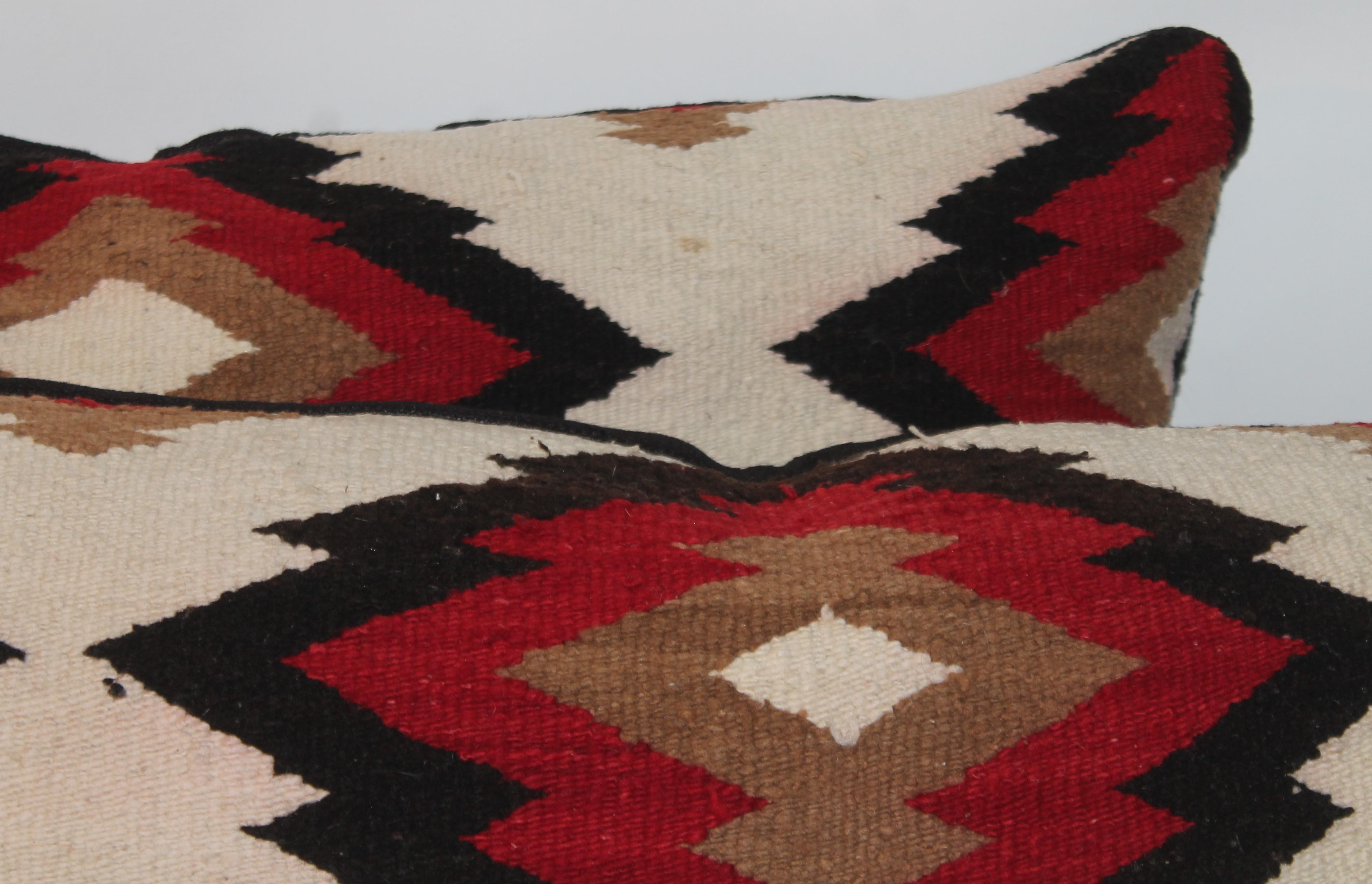 Navajo Indian Weaving Bolster Pillows-Pair In Good Condition In Los Angeles, CA