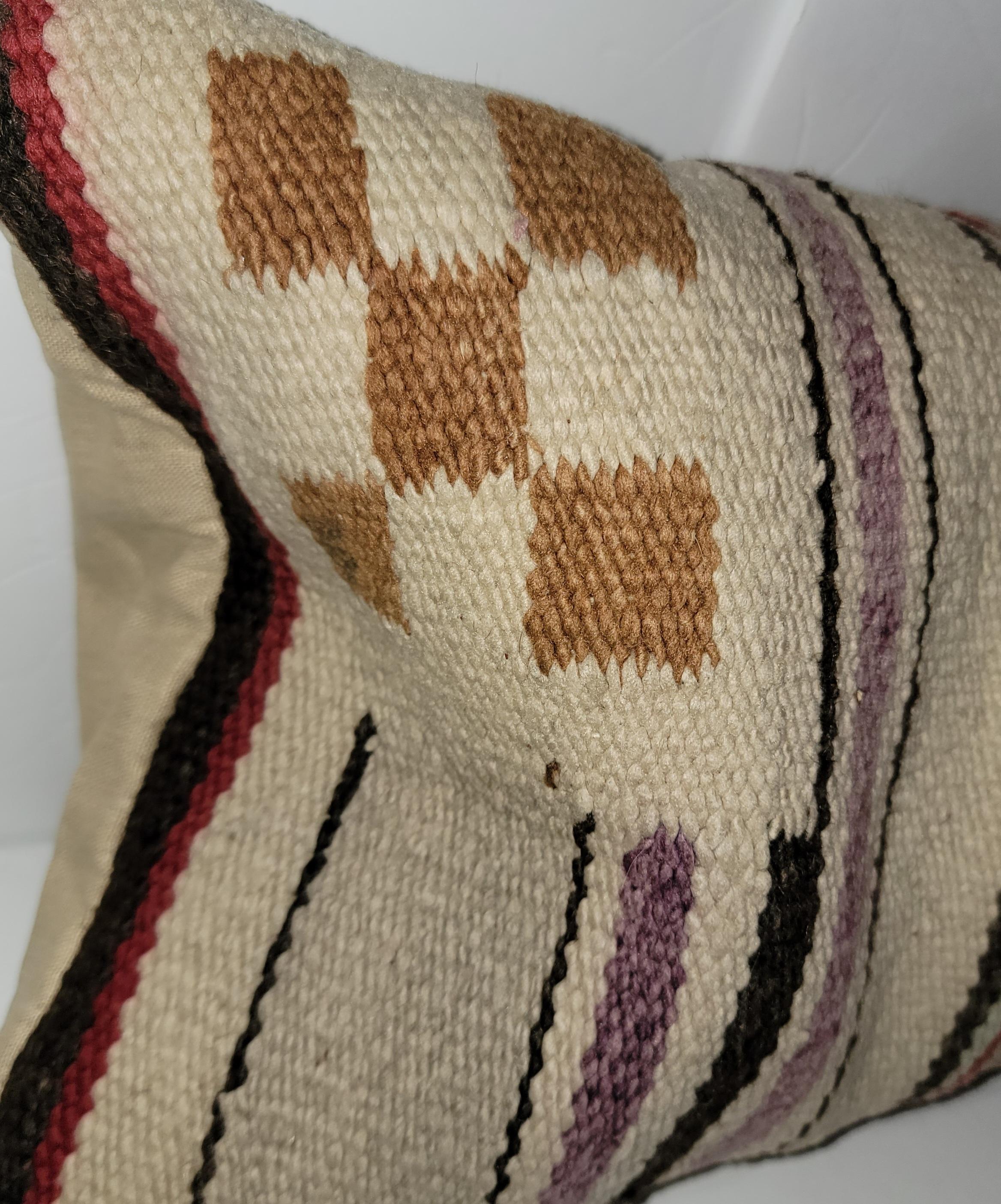 20th Century Navajo Indian Weaving Bolster Pillows, Pair For Sale