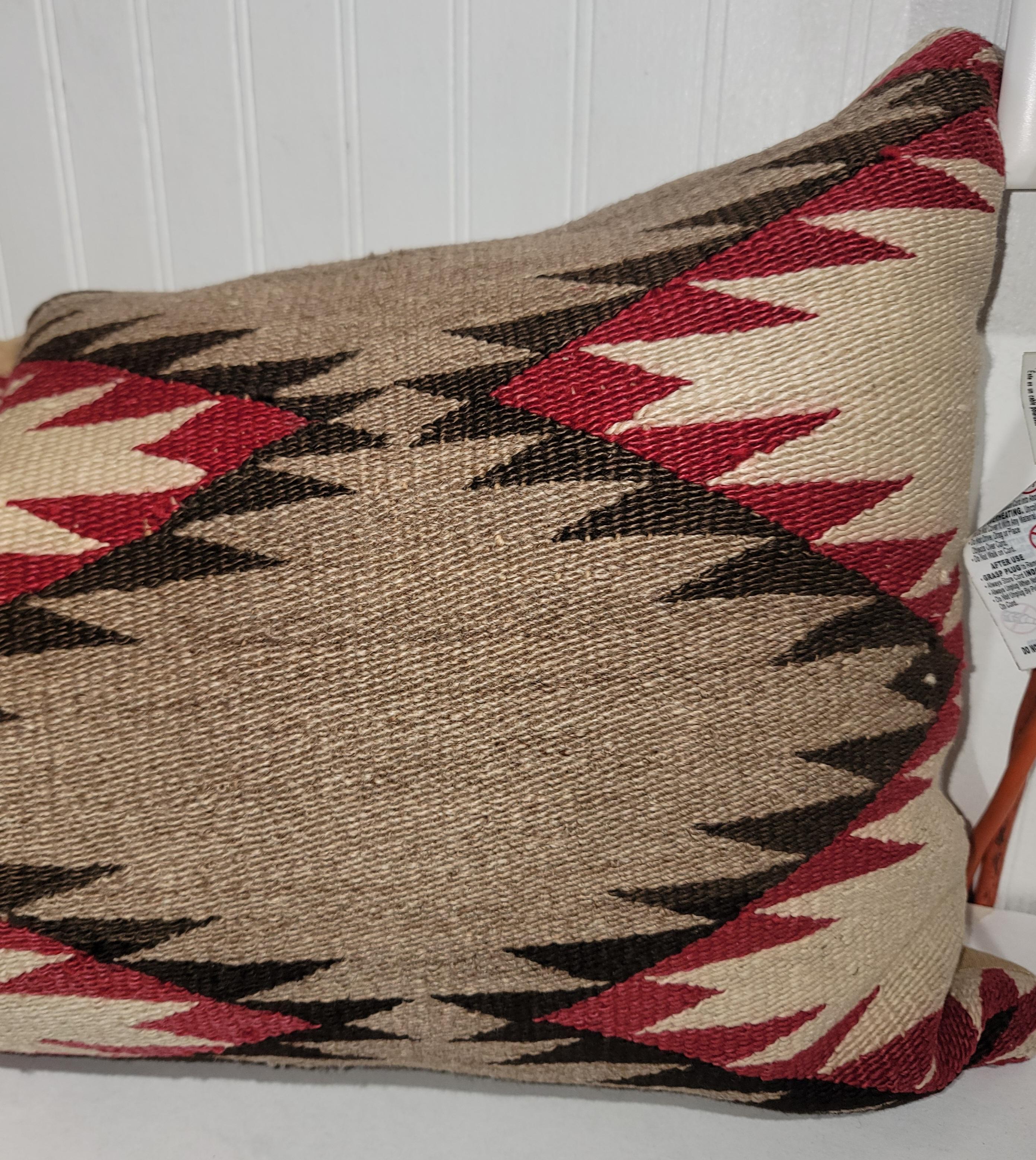 Navajo Indian Weaving Bolster Pillows / Pair In Good Condition For Sale In Los Angeles, CA