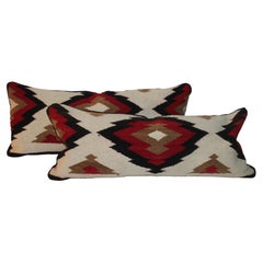 Navajo Indian Weaving Bolster Pillows-Pair