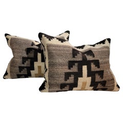 Used Navajo Indian Weaving Bolster Pillows-Pair