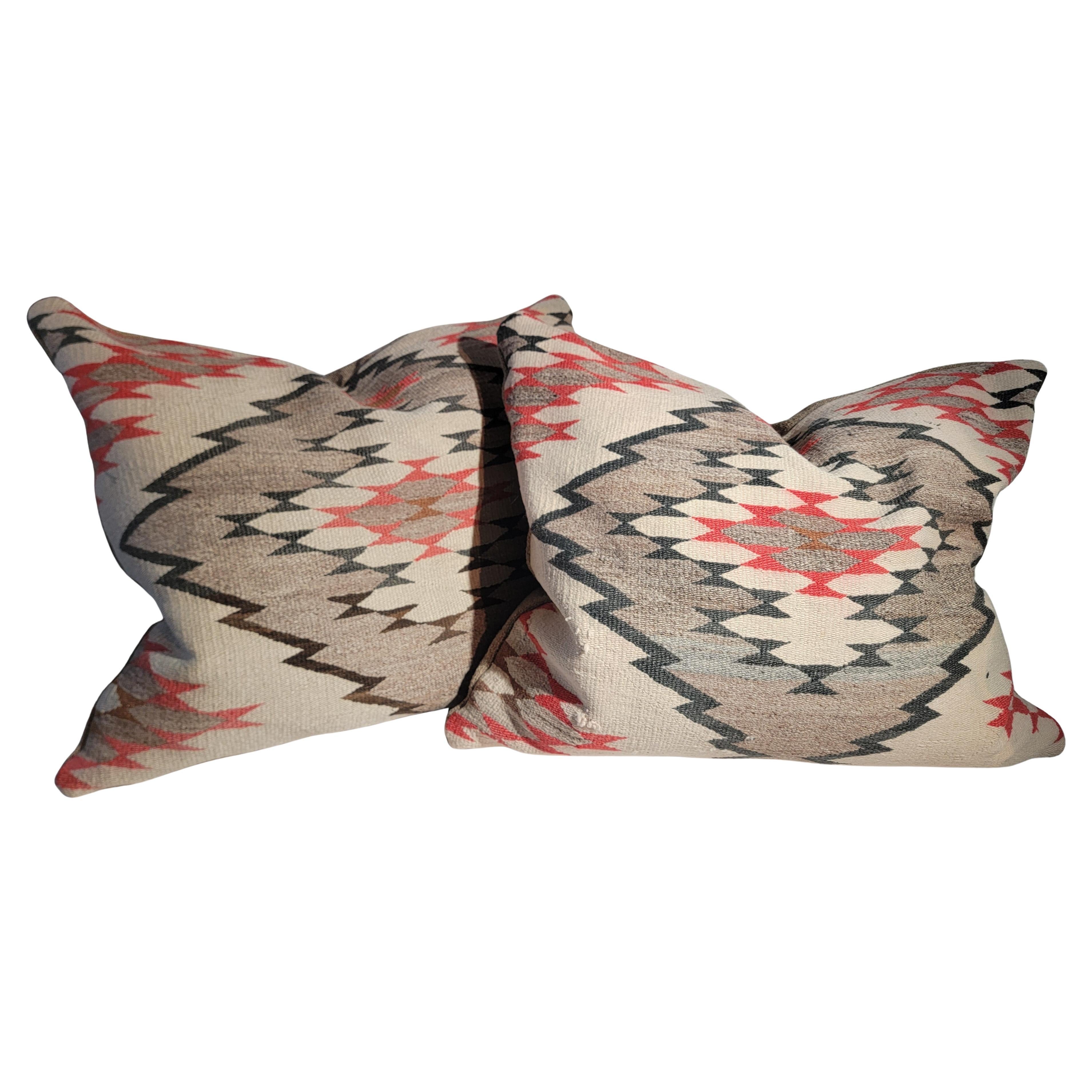 Navajo Indian Weaving Bolster Pillows -Pair For Sale