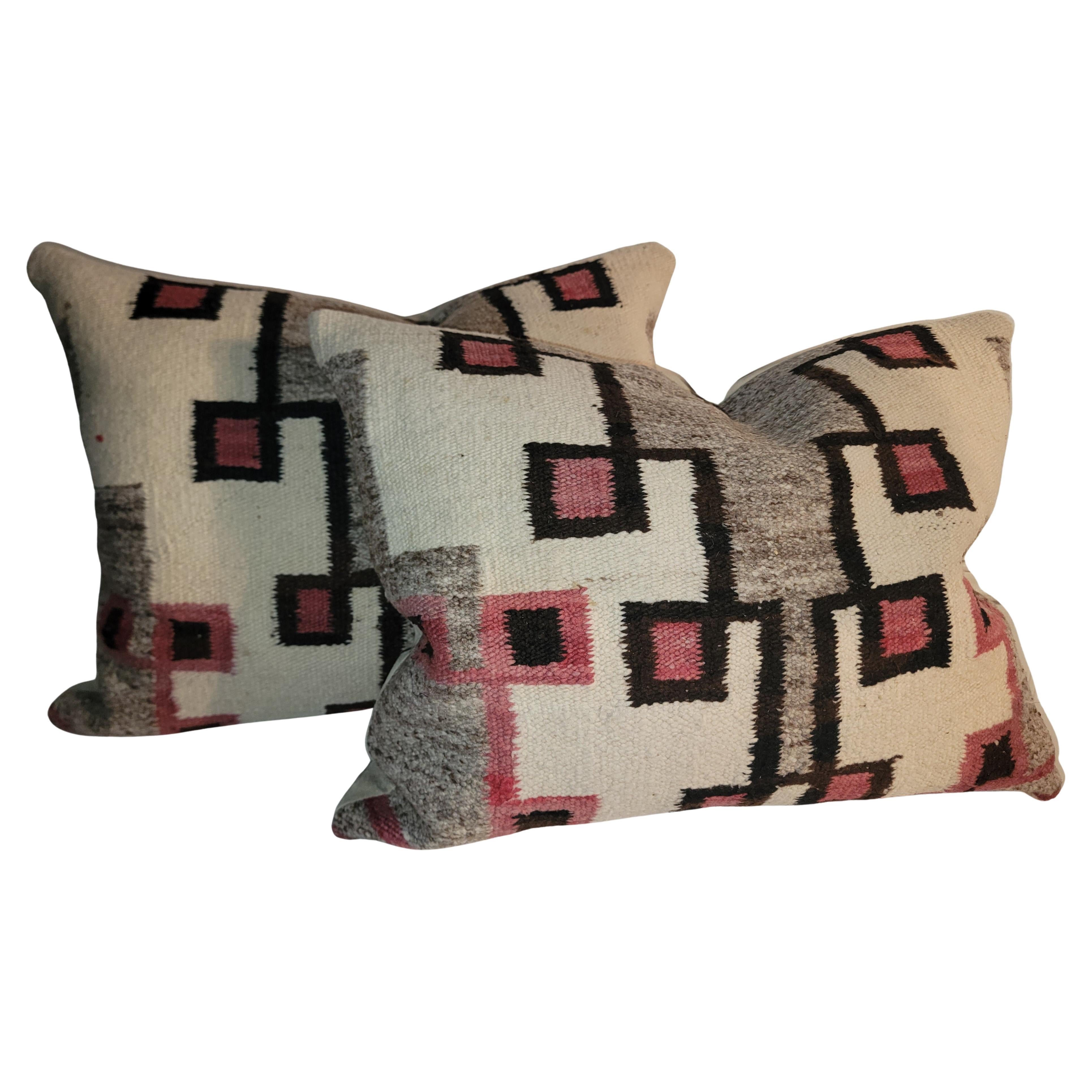 Navajo Indian Weaving Bolster Pillows -Pair
