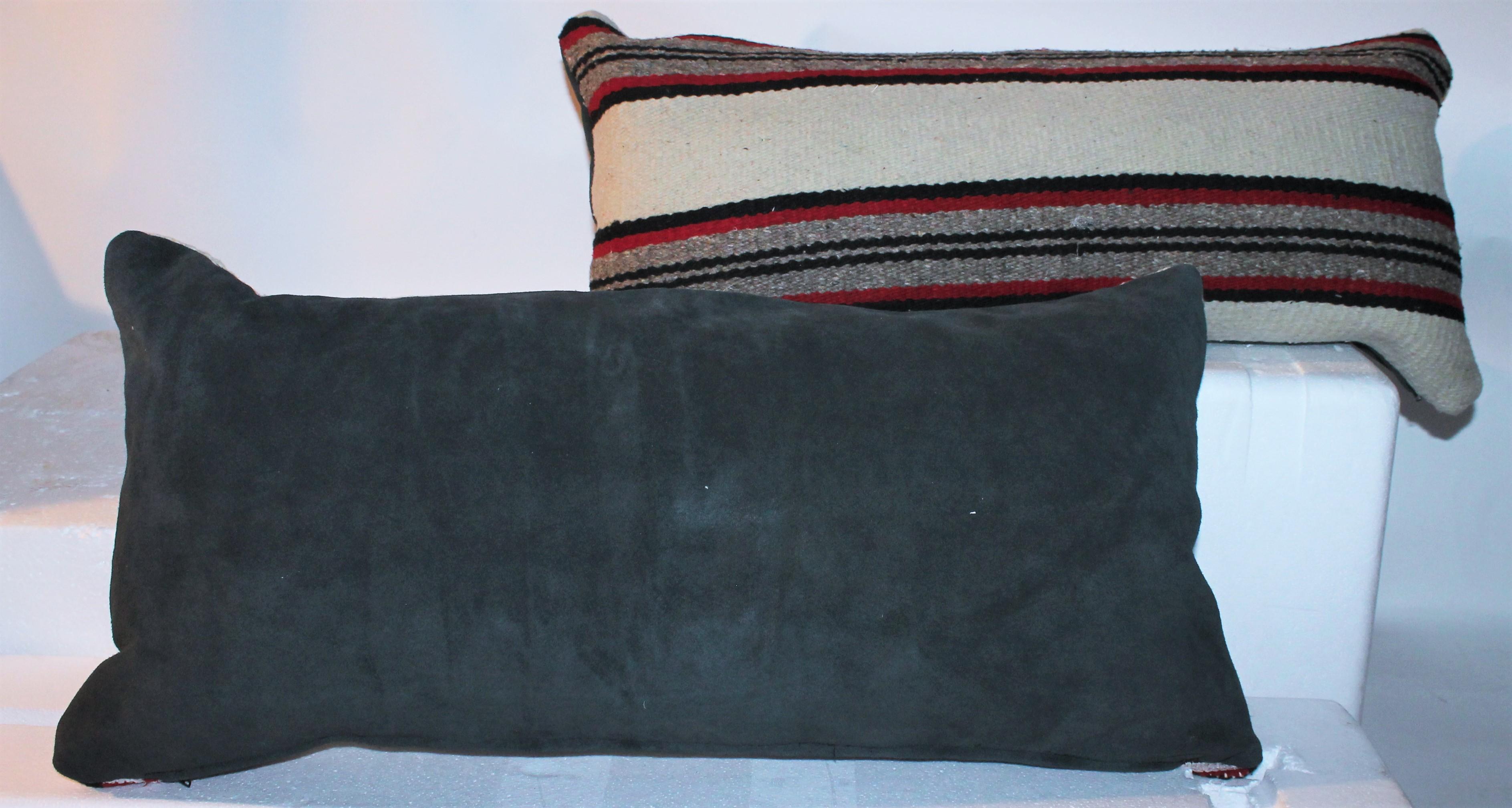 20th Century Navajo Indian Weaving Bolster Pillows / Pairs For Sale
