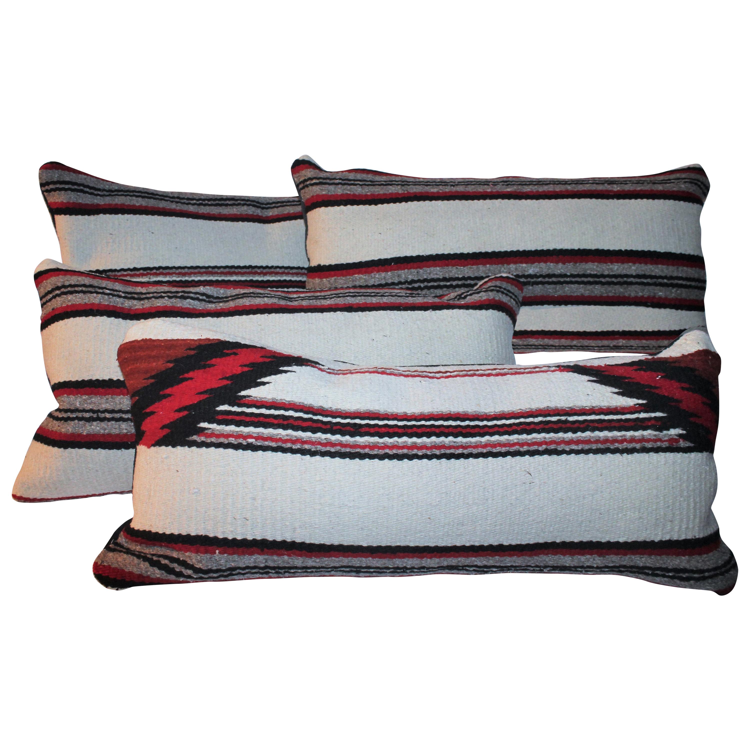 Navajo Indian Weaving Bolster Pillows / Pairs For Sale