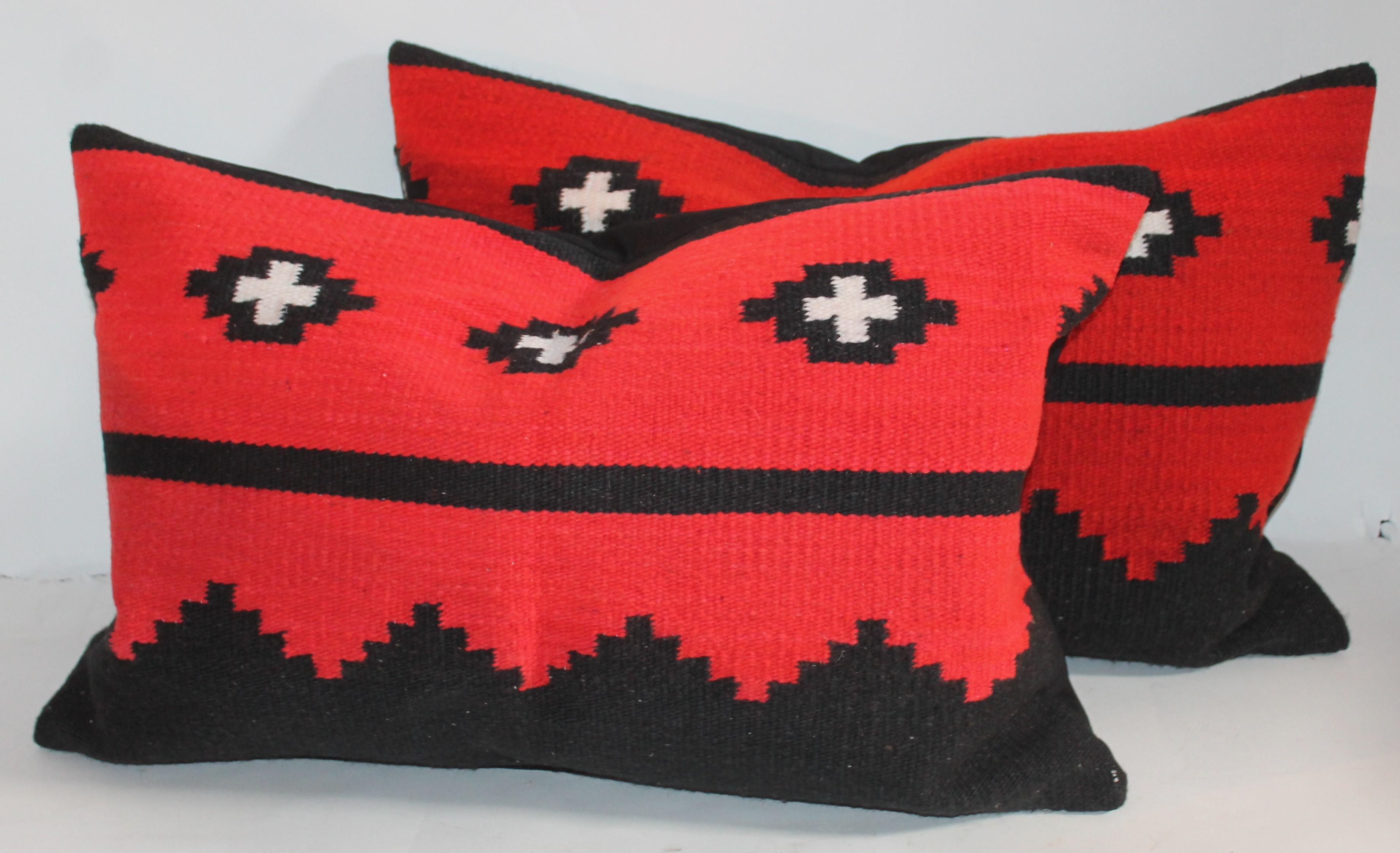 Adirondack Navajo Indian Weaving Bolster Pillows, Set of 3