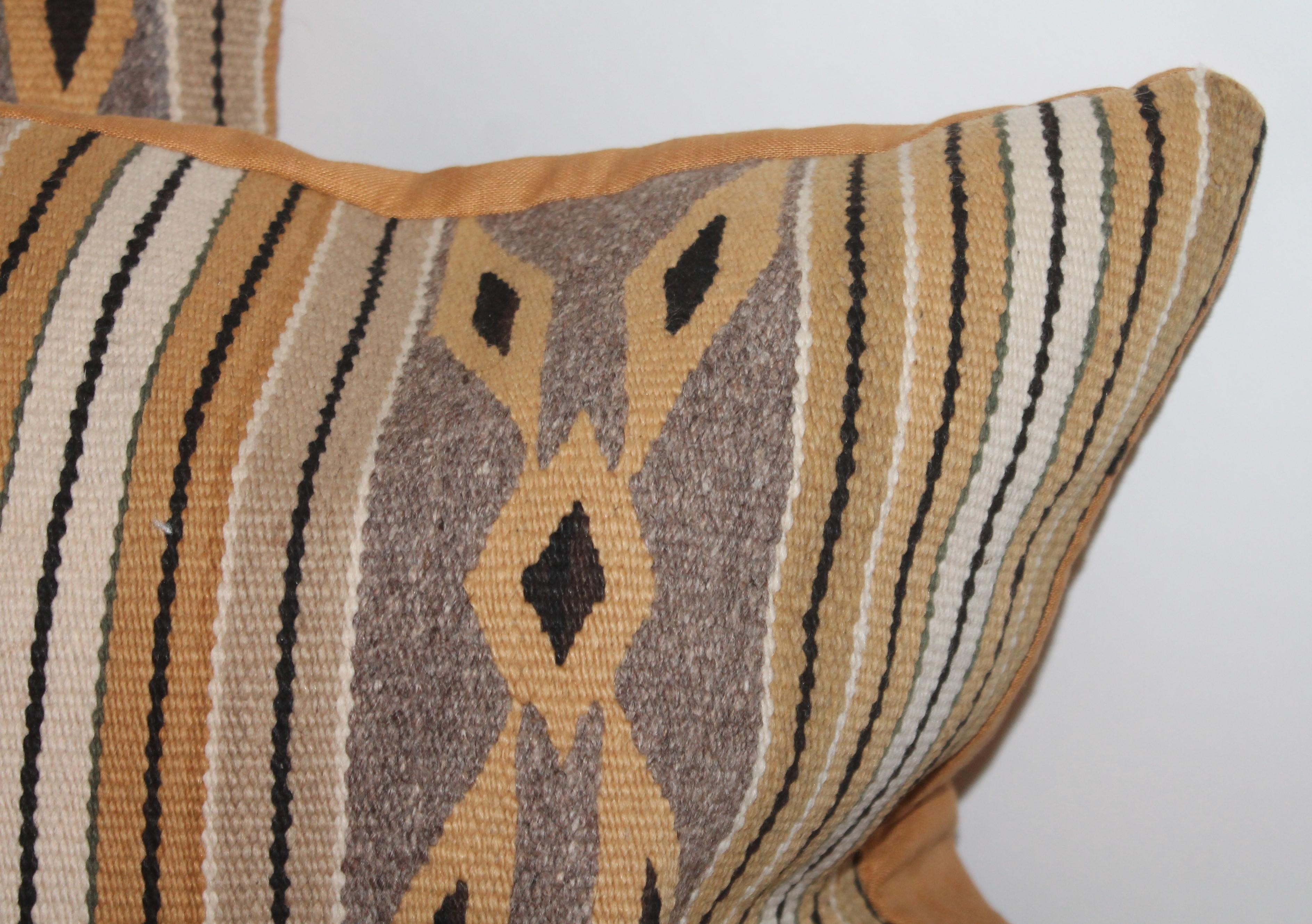 American Navajo Indian Weaving Chinlie Pillows, Pair For Sale