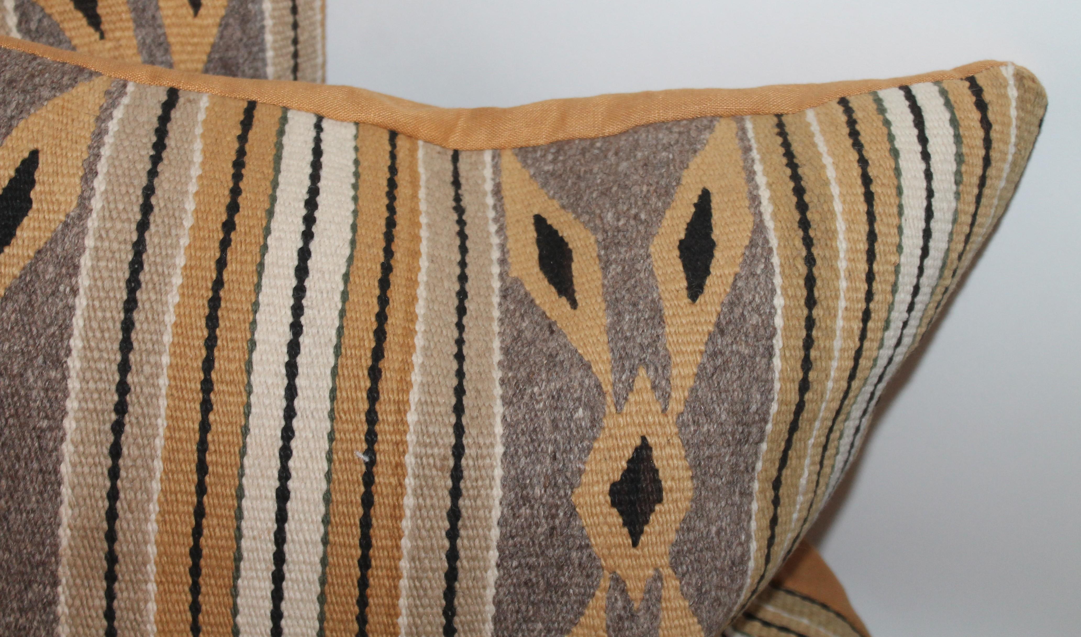 20th Century Navajo Indian Weaving Chinlie Pillows, Pair For Sale