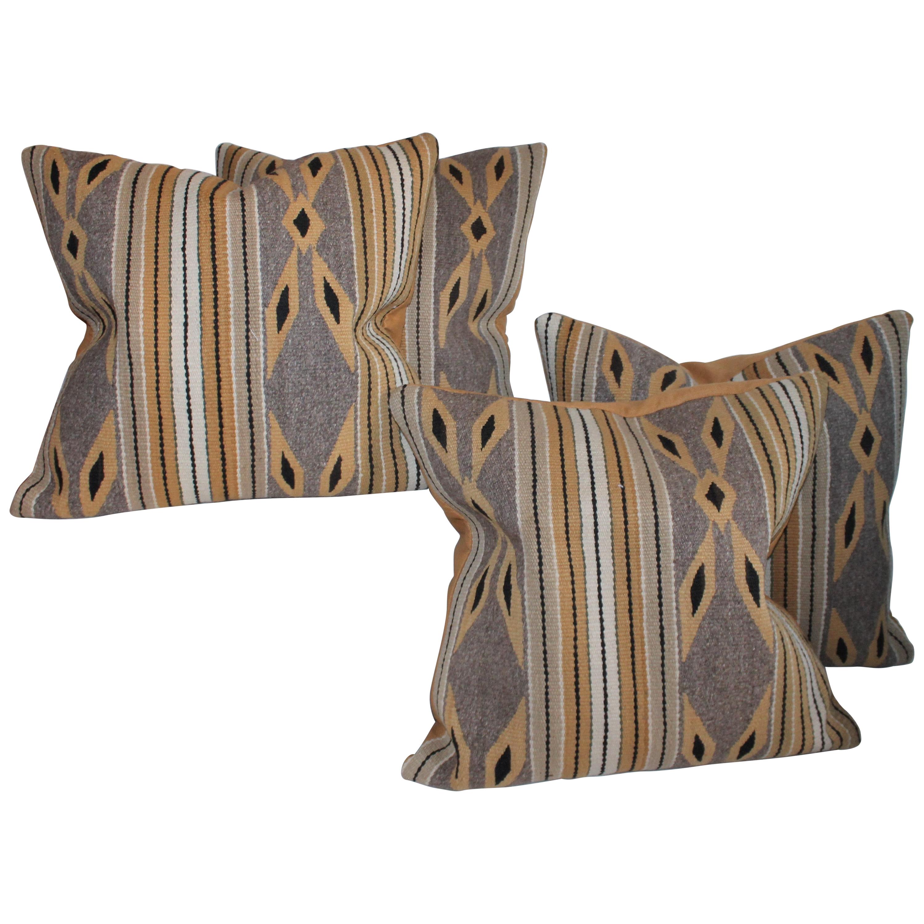 Navajo Indian Weaving Chinlie Pillows, Pair