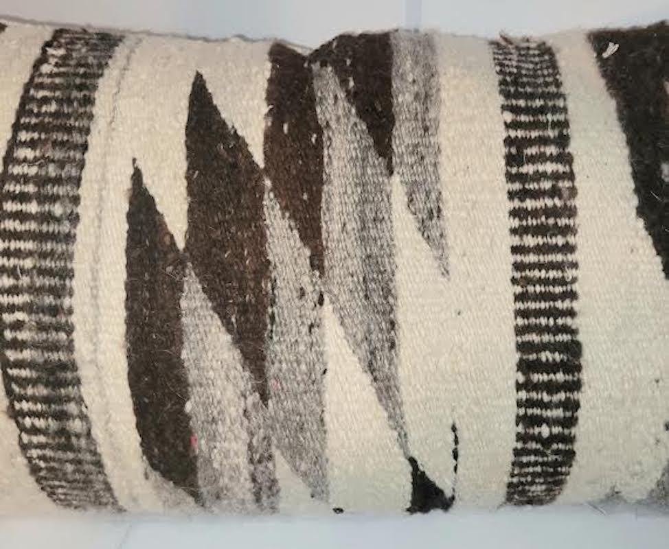 American Navajo Indian Weaving Eye Dazzler Bolster Pillow For Sale