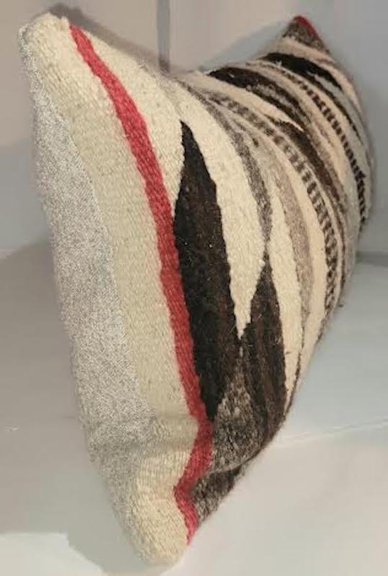 Hand-Woven Navajo Indian Weaving Eye Dazzler Bolster Pillow For Sale