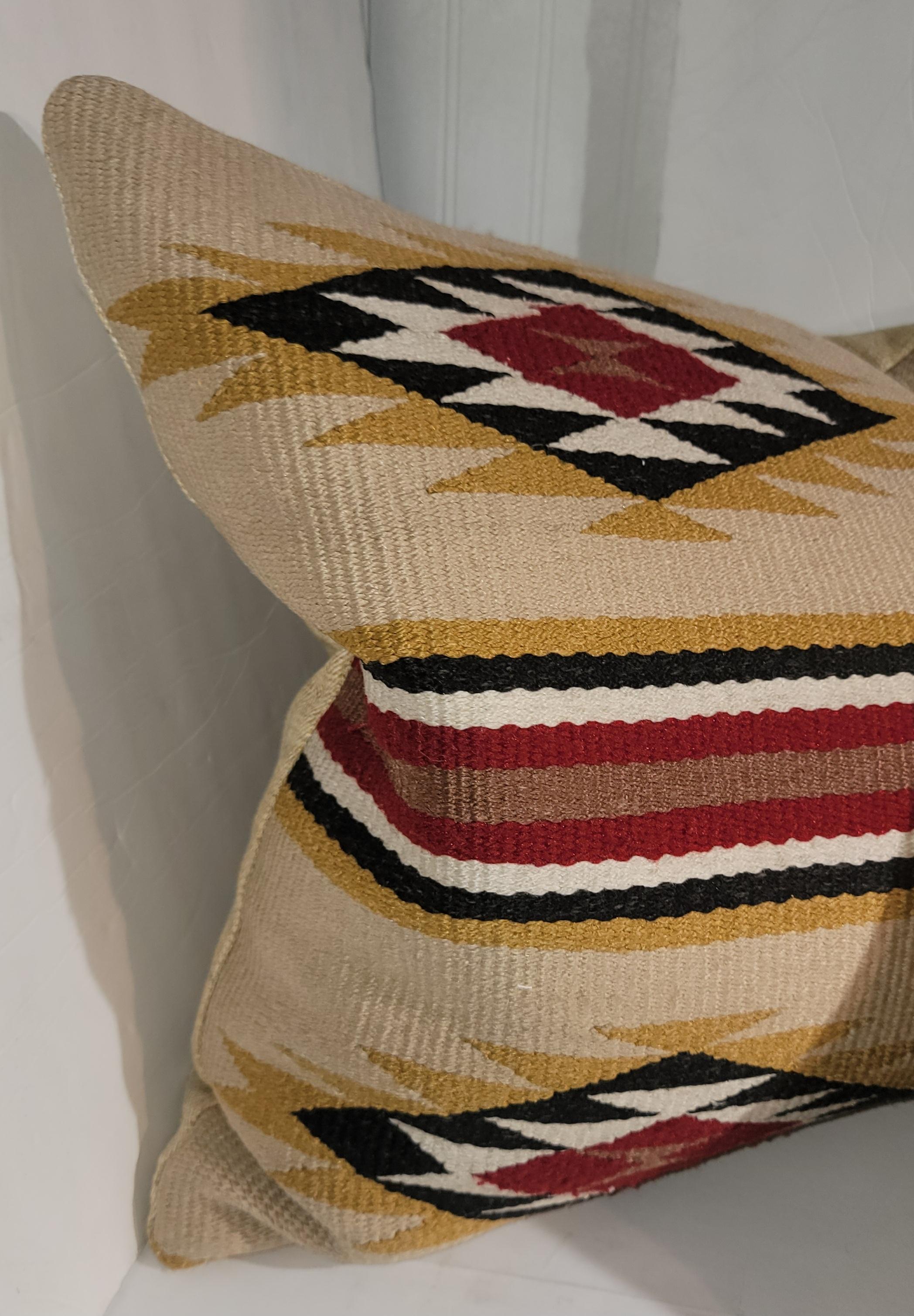 Adirondack Navajo Indian Weaving Eye Dazzler Bolster Pillows Collection For Sale