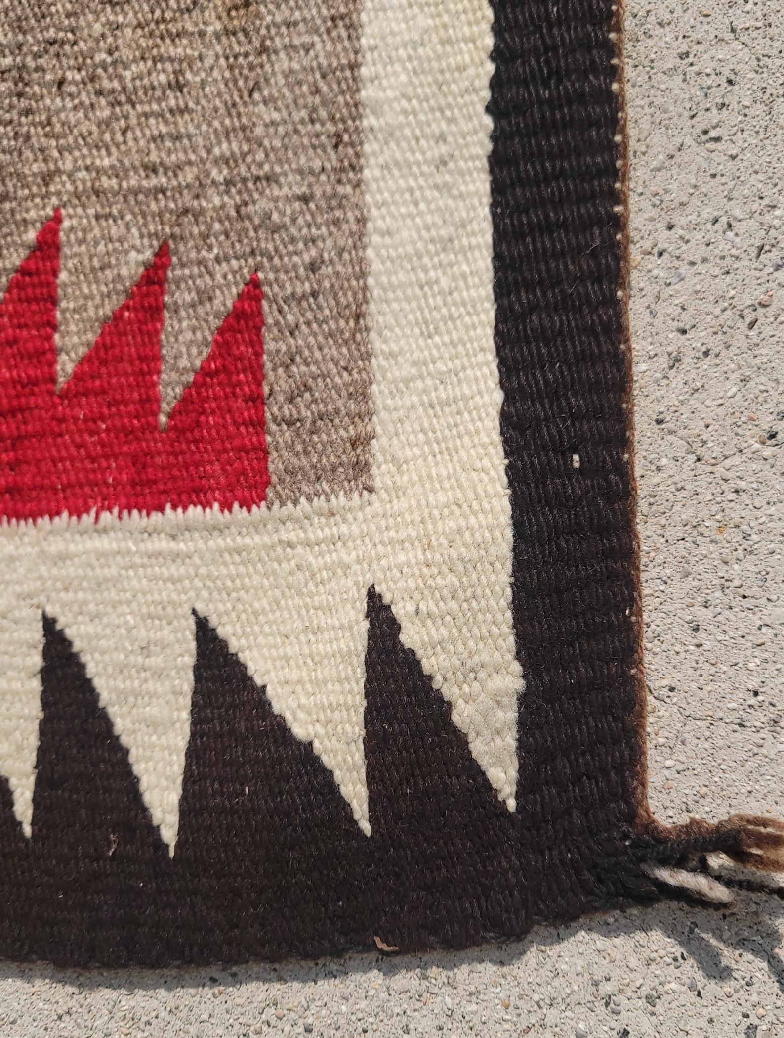 Hand-Woven Navajo Indian Weaving-Eye Dazzler For Sale