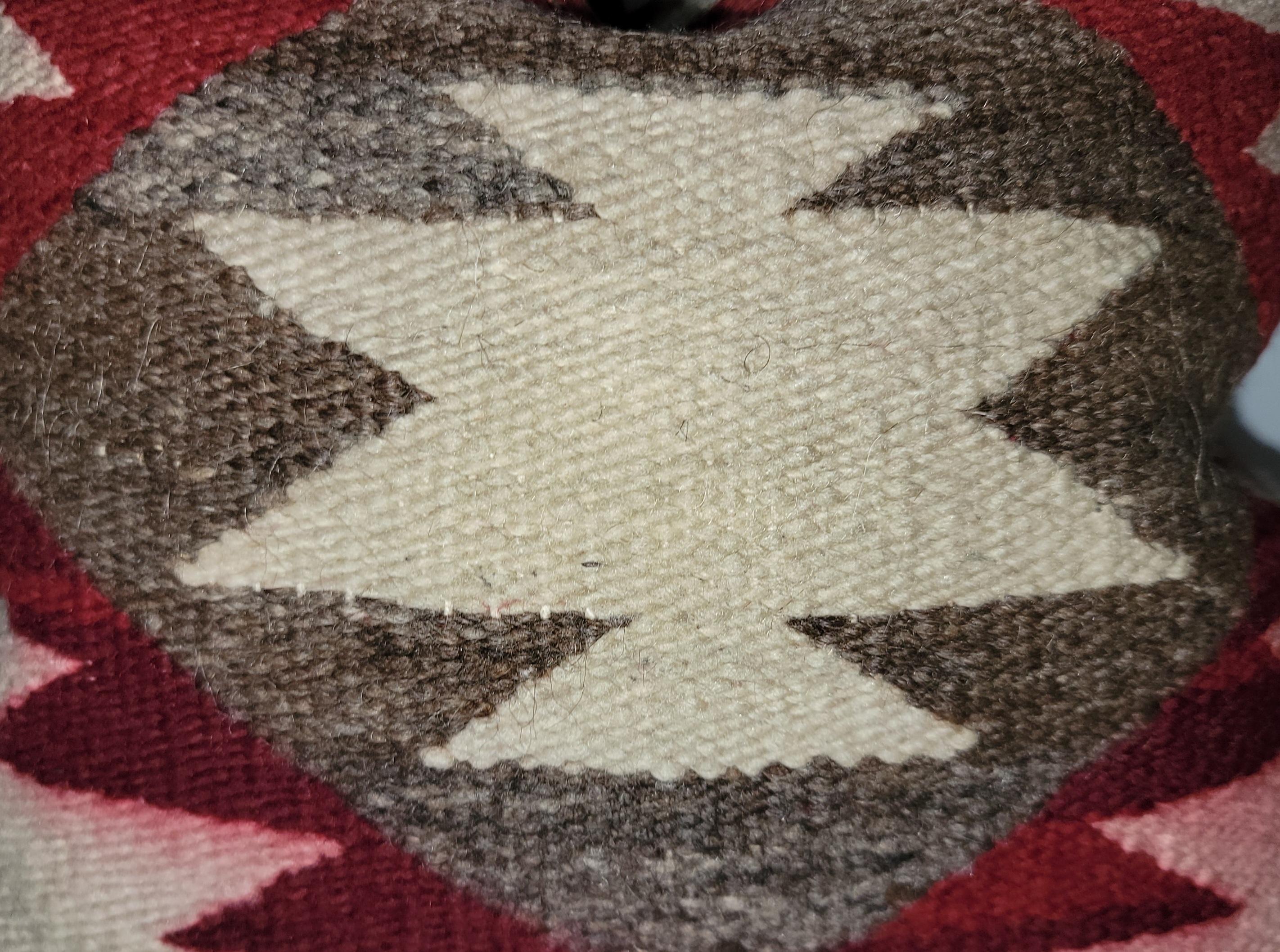 American Navajo Indian Weaving Eye Dazzler Pillows, Pair For Sale