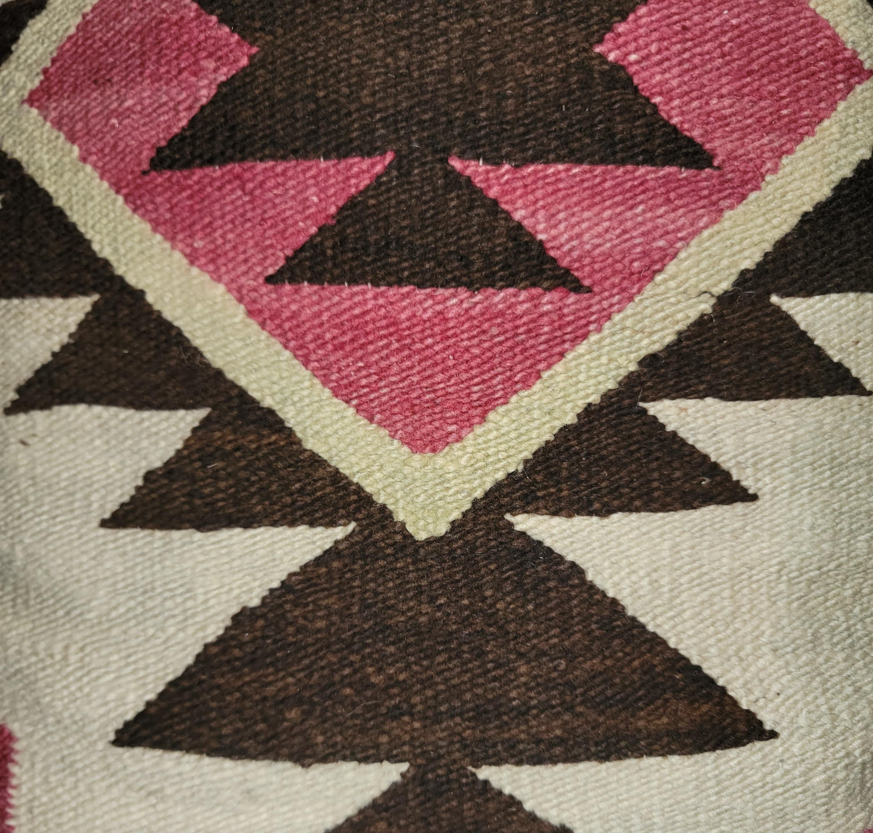 Hand-Woven Navajo Indian Weaving Eye Dazzler Pillows - Pair