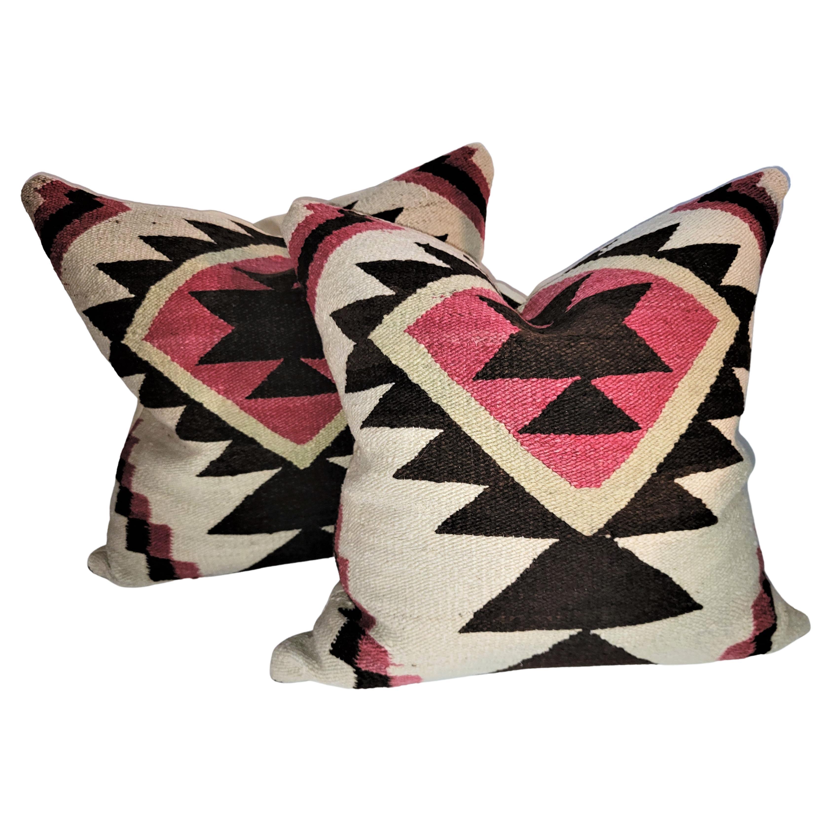 Navajo Indian Weaving Eye Dazzler Pillows - Pair