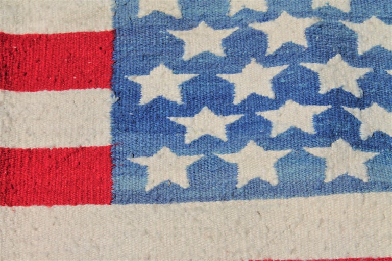 Navajo Indian Weaving Flag Rug, circa 1950s at 1stDibs