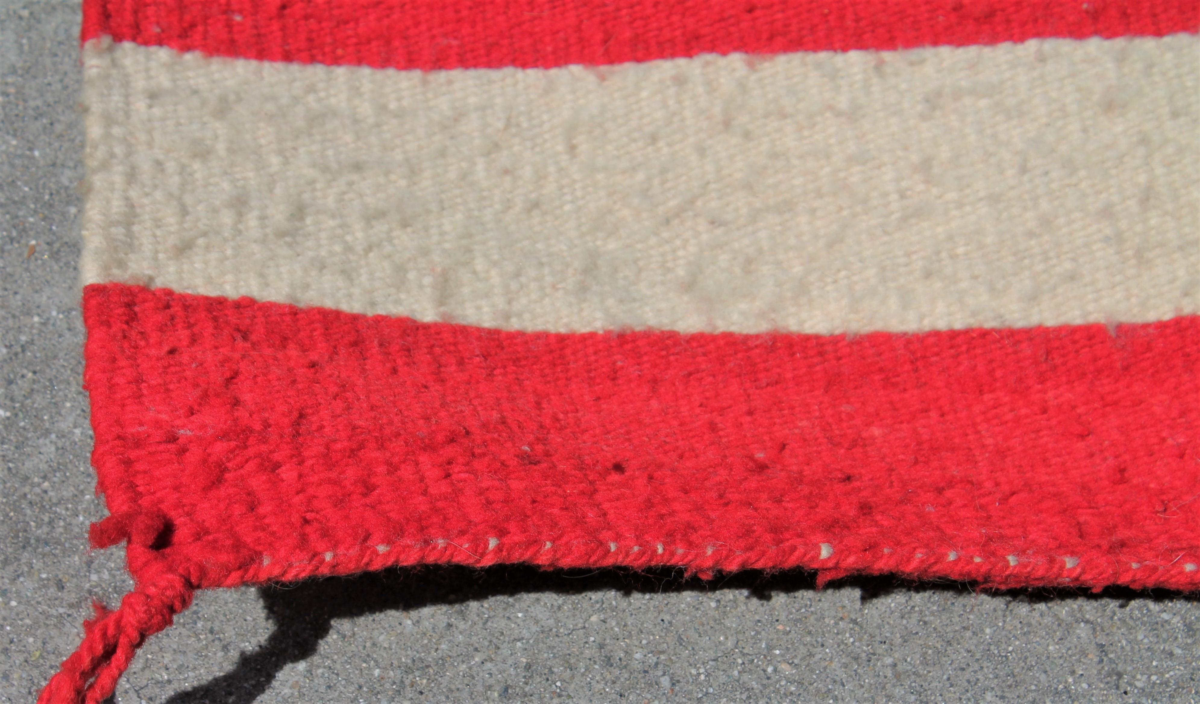 American Navajo Indian Weaving  Flag Rug, circa 1950s