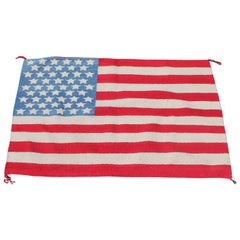 Navajo Indian Weaving  Flag Rug, circa 1950s