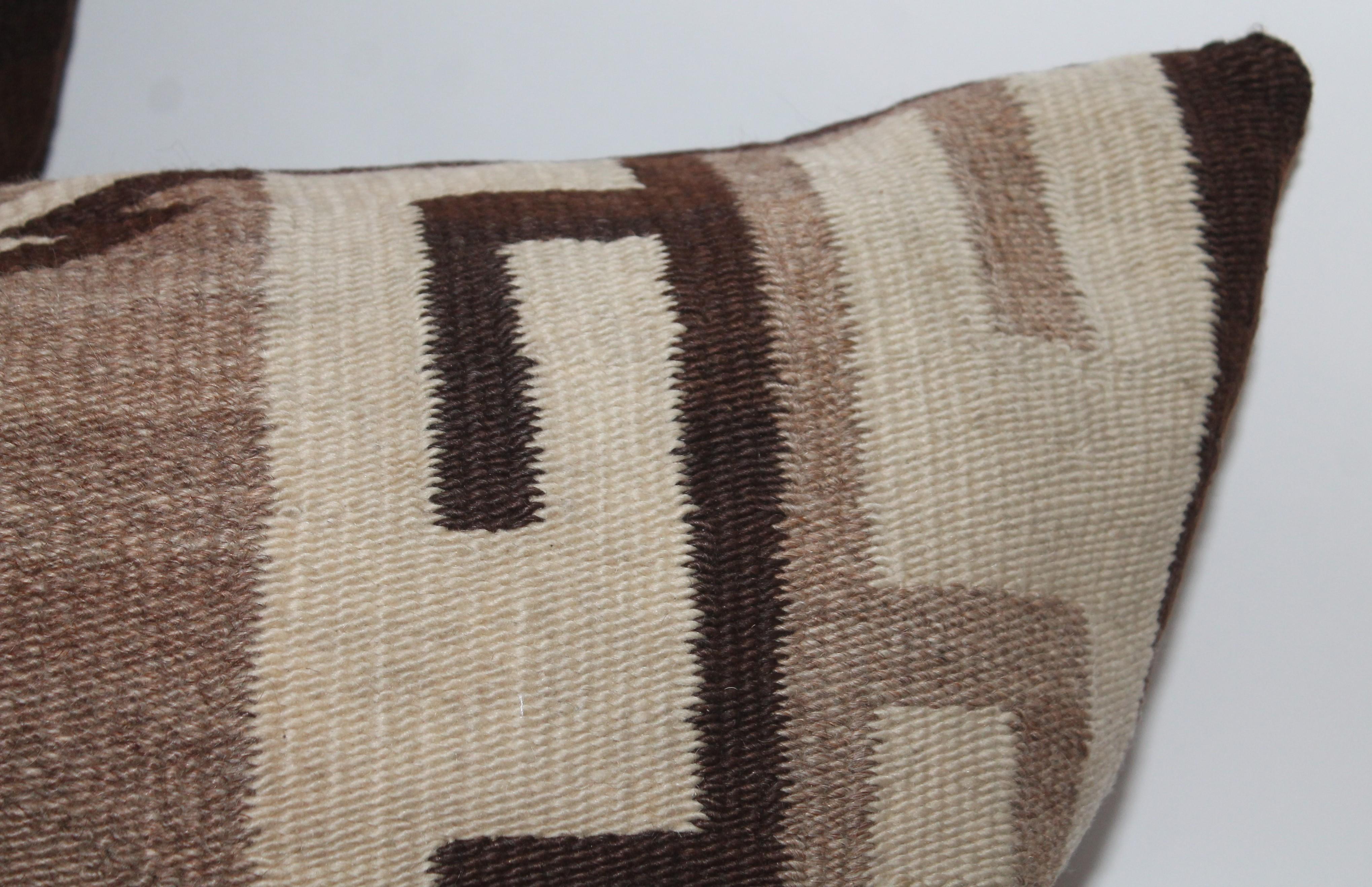 Adirondack Navajo Indian Weaving Geometric Bolster Pillow For Sale