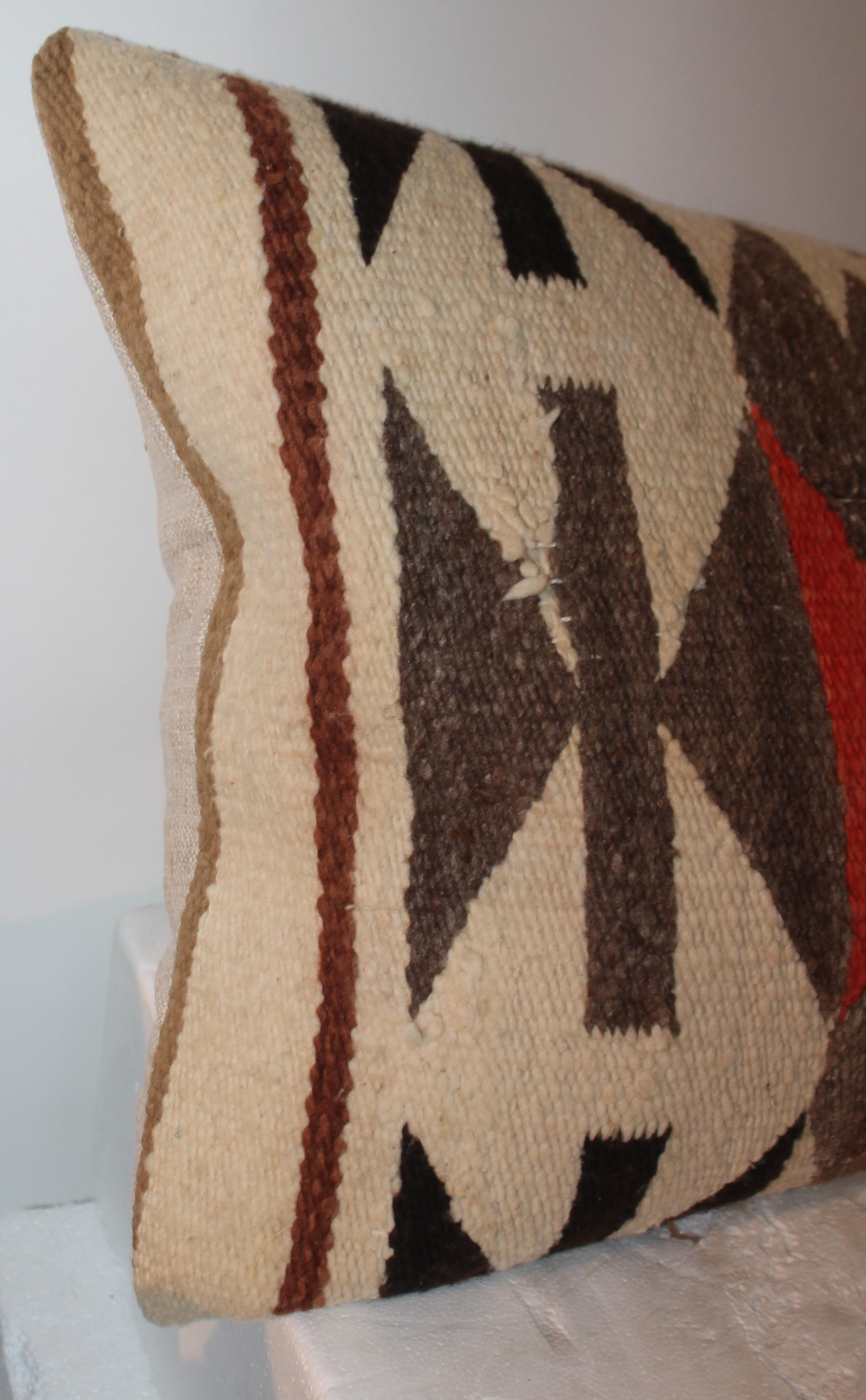 Adirondack Navajo Indian Weaving Geometric Bolster Pillow For Sale