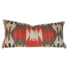 Used Navajo Indian Weaving Geometric Bolster Pillow