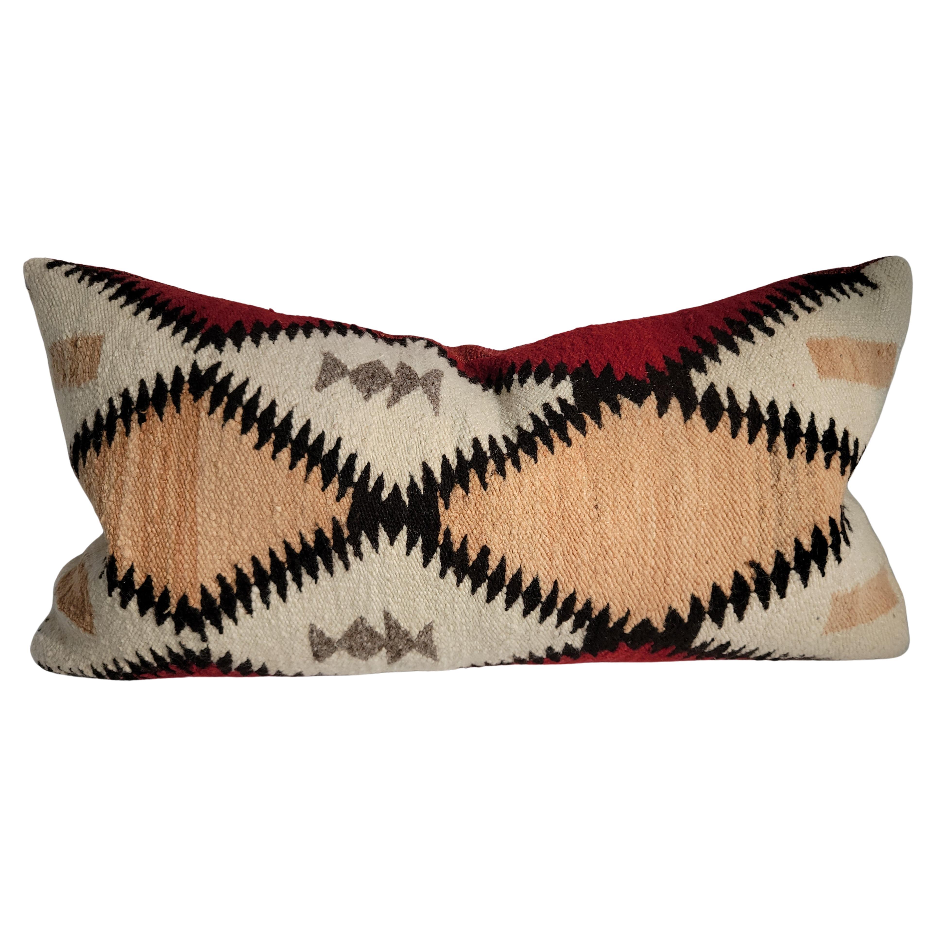 Navajo Indian Weaving Geometric Bolster Pillow For Sale