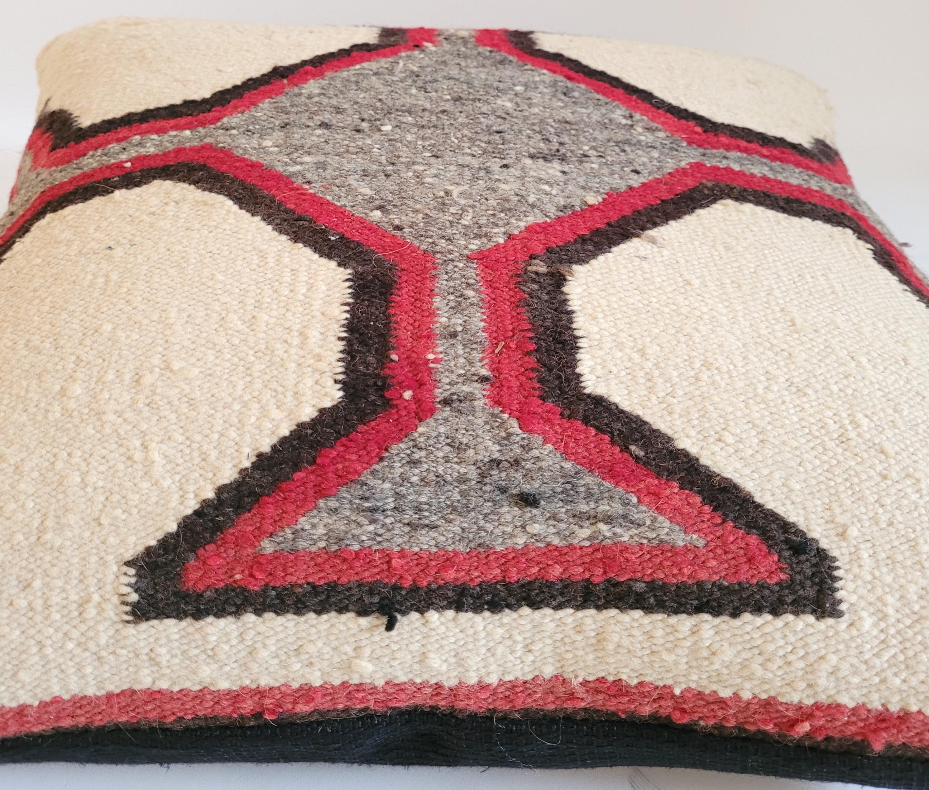 Hand-Crafted Navajo Indian Weaving Geometric Pillow