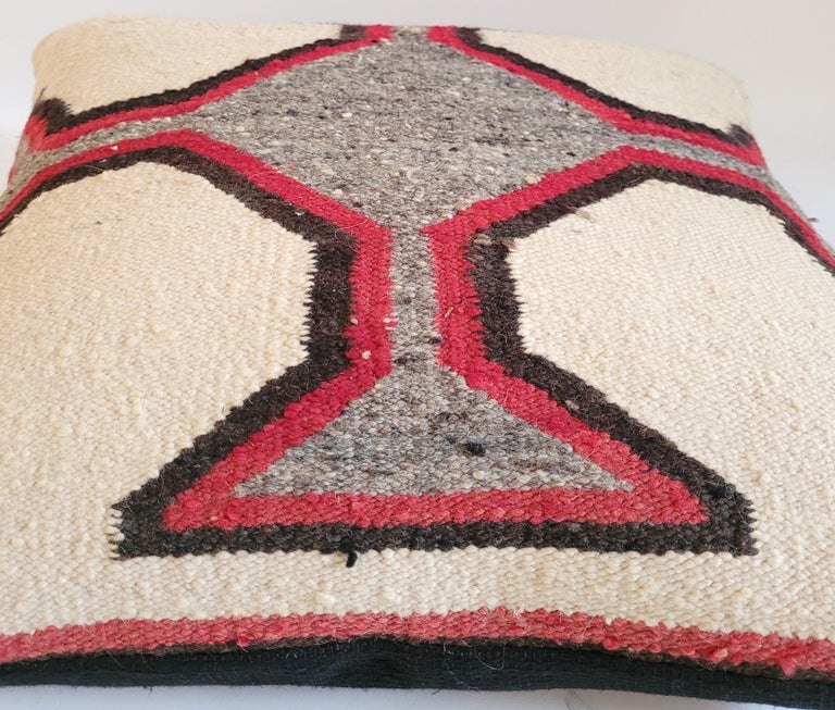 Hand-Crafted Navajo Indian Weaving Geometric Pillow For Sale
