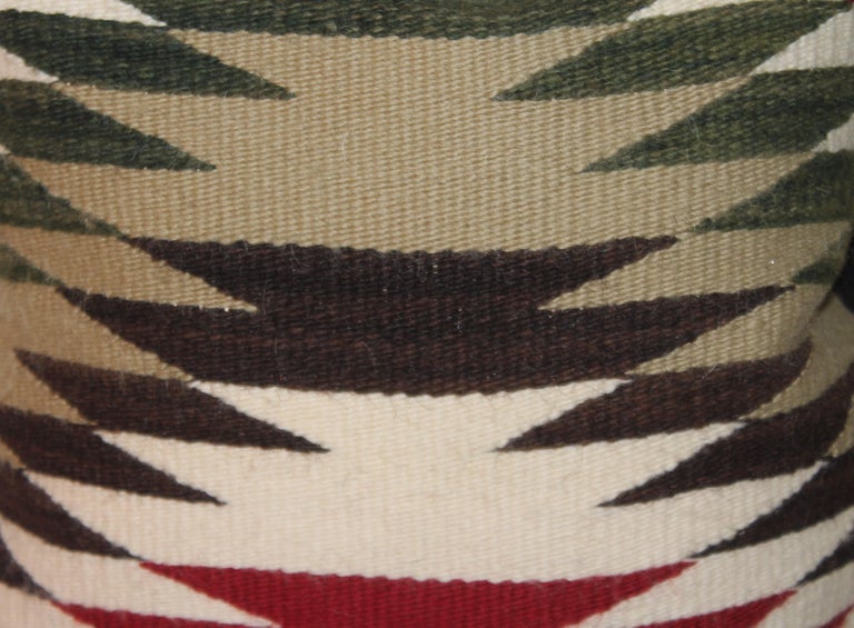 American Navajo Indian Weaving Geometric Pillows, Pair For Sale