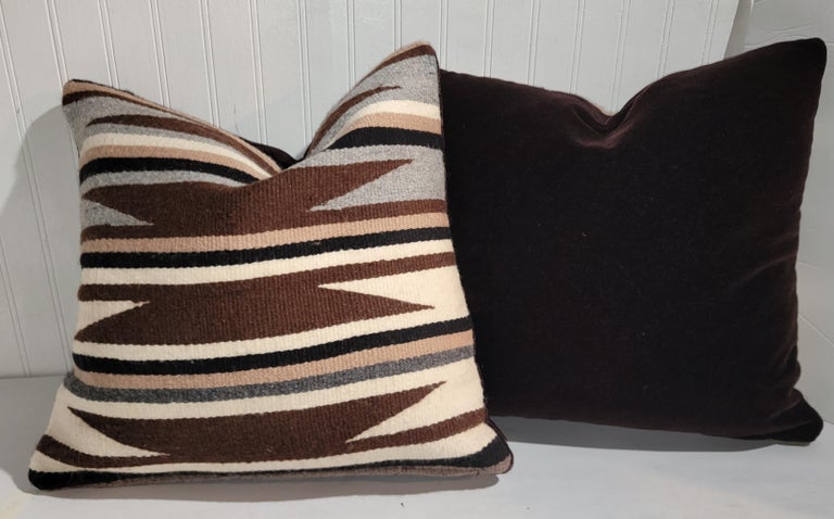 American Navajo Indian Weaving Geometric Pillows, Pair For Sale
