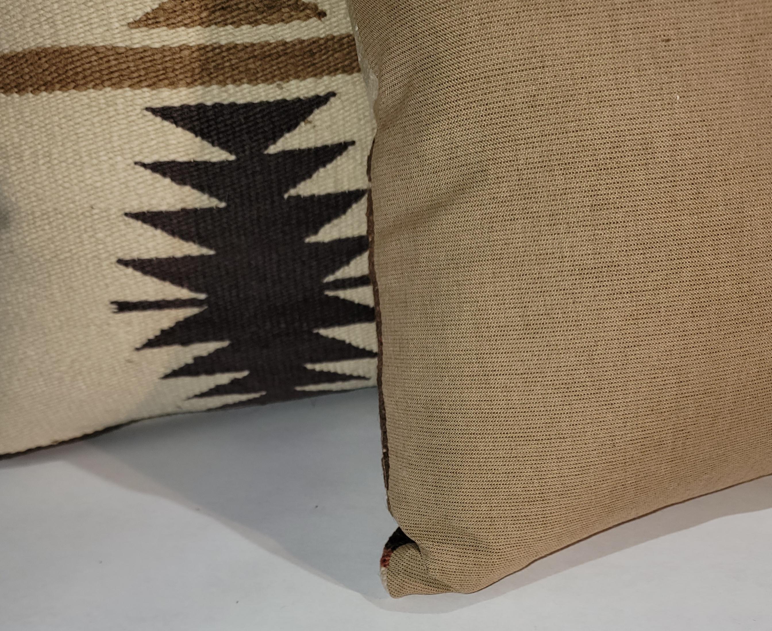 American Navajo  Indian Weaving Geometric Pillows-Pair For Sale