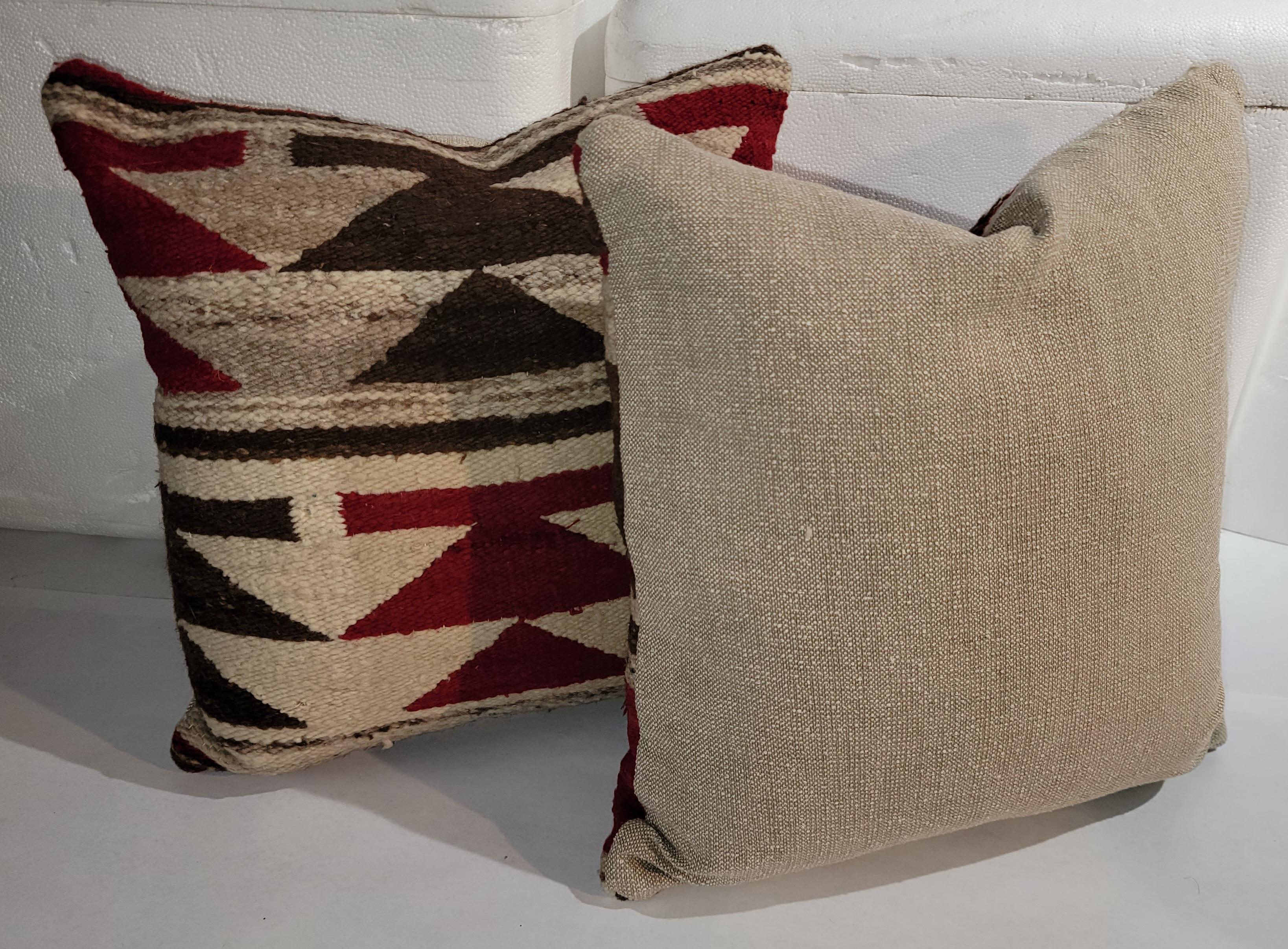 Navajo Indian Weaving Geometric Pillows, Pair In Good Condition For Sale In Los Angeles, CA