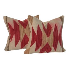 Navajo Indian Weaving Geometric Pillows, Pair