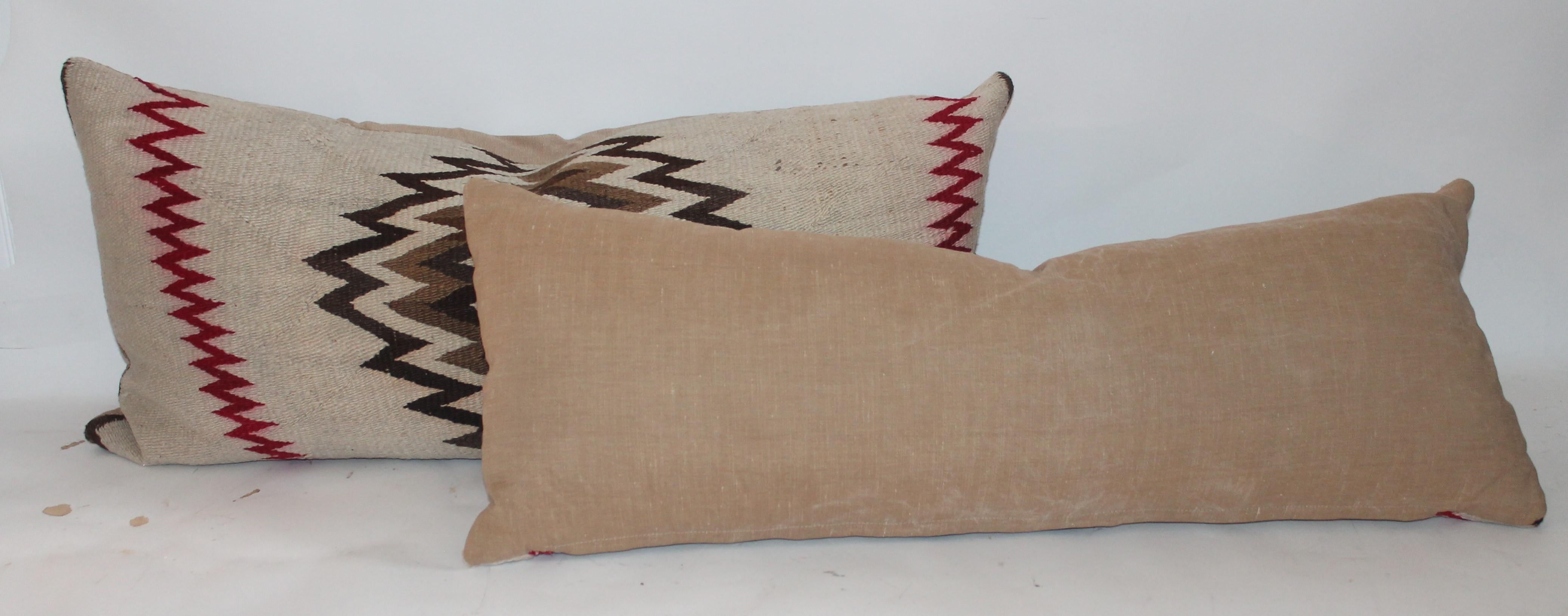 American Navajo Indian Weaving Geometric, Saddle Blanket Pillows, 2