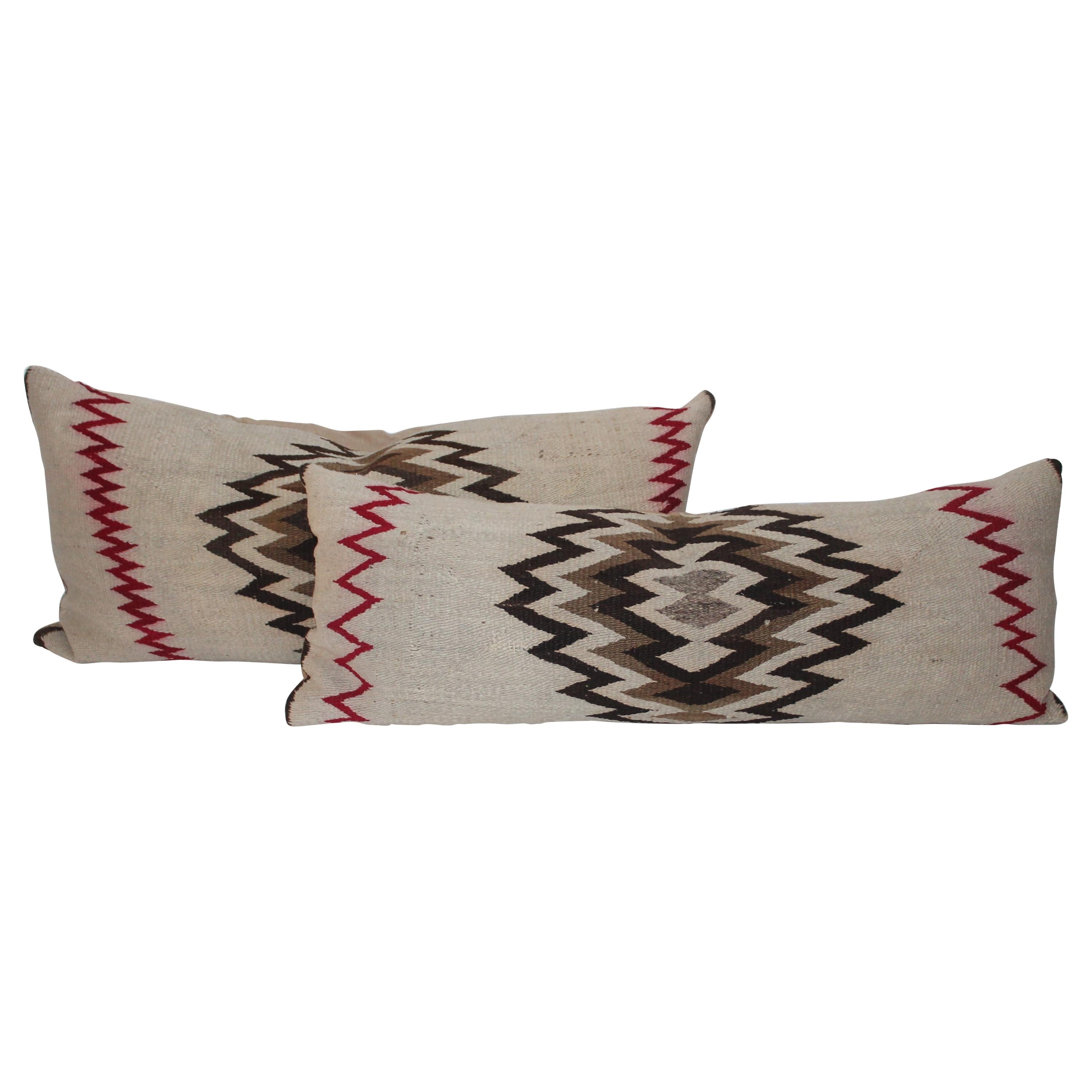 Navajo Indian Weaving Geometric, Saddle Blanket Pillows, 2