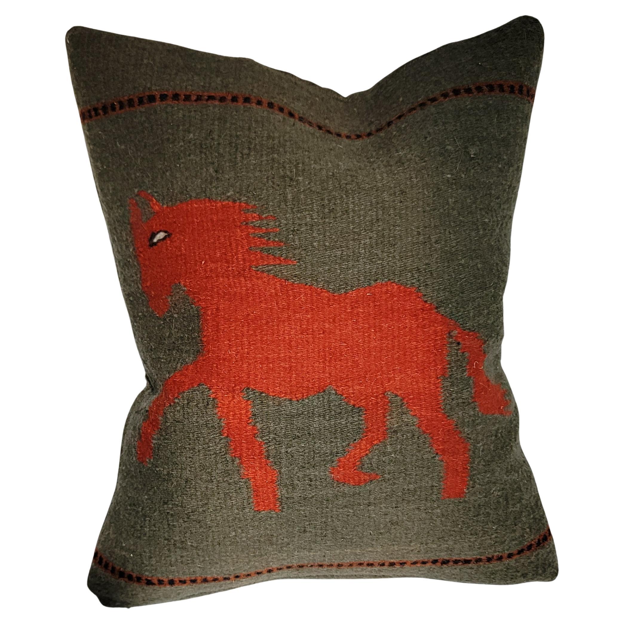 Navajo Indian Weaving Horse Pillow