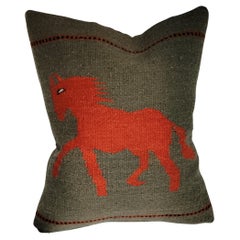 Vintage Navajo Indian Weaving Horse Pillow