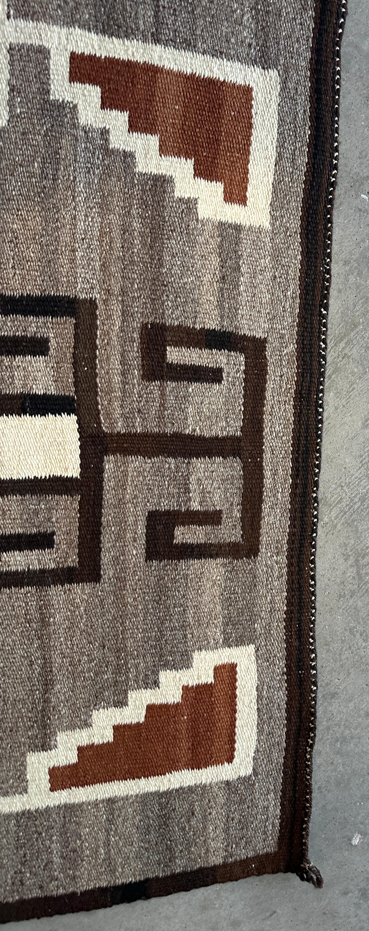 Adirondack Navajo Indian Weaving in a Storm Pattern For Sale