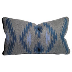 Navajo Indian Weaving in Blue Colors Pillow