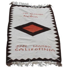 Antique Navajo Indian Weaving Made for Luis Almada Familia in San Marino, California