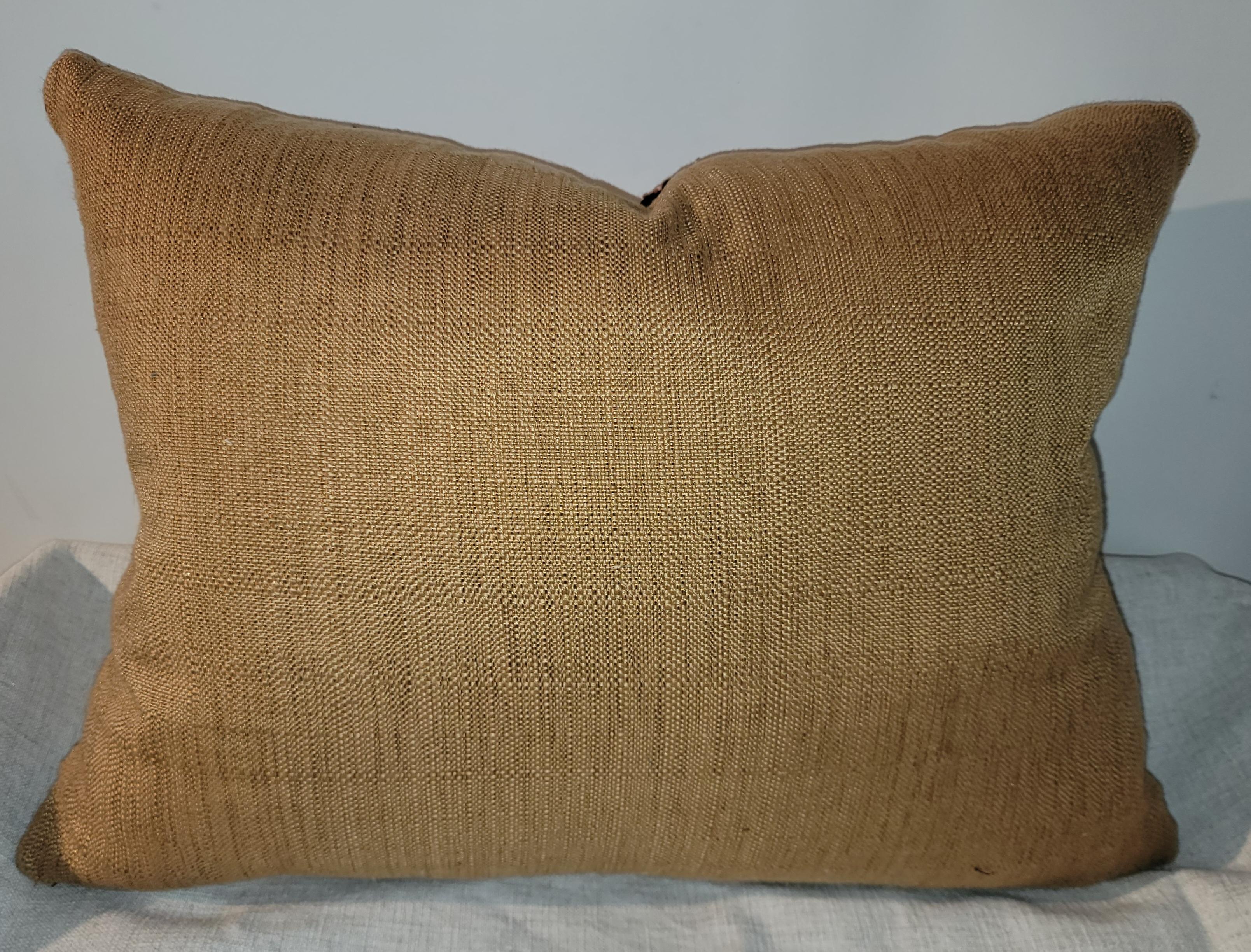 Hand-Woven Navajo Indian Weaving Pillow For Sale