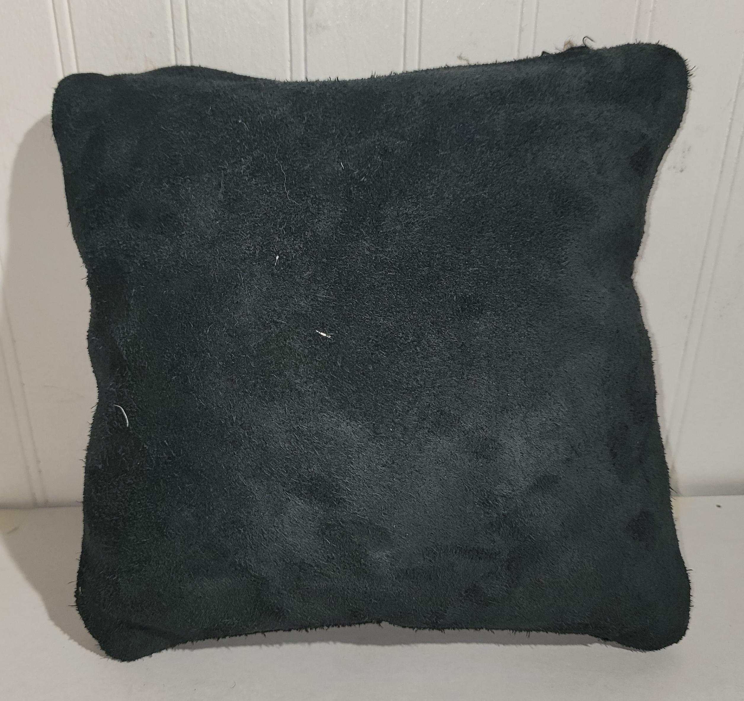 Américain Oreiller Navajo Indian Weaving W/ Suede Backing en vente