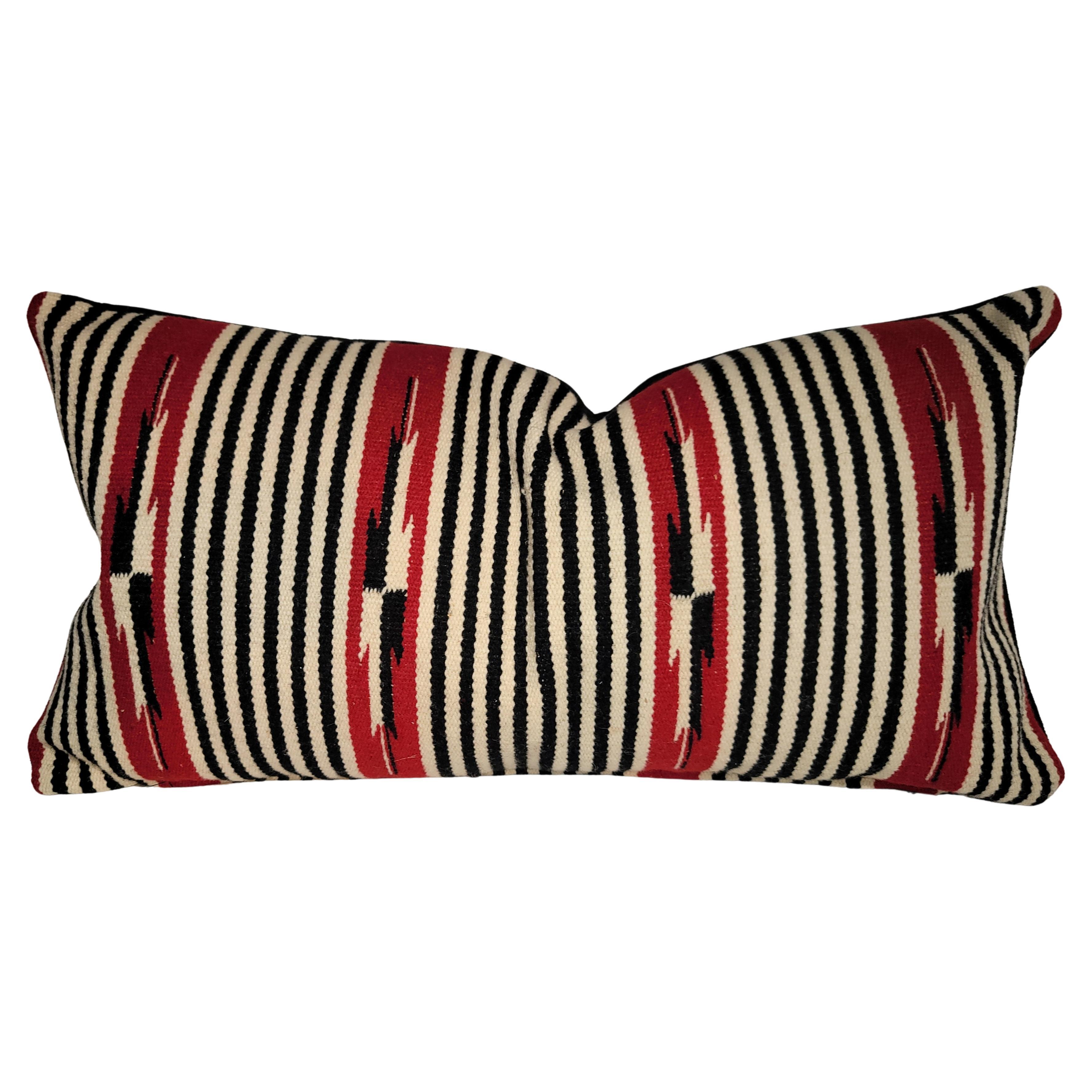 Navajo Indian Weaving Pillow With Suede Backing