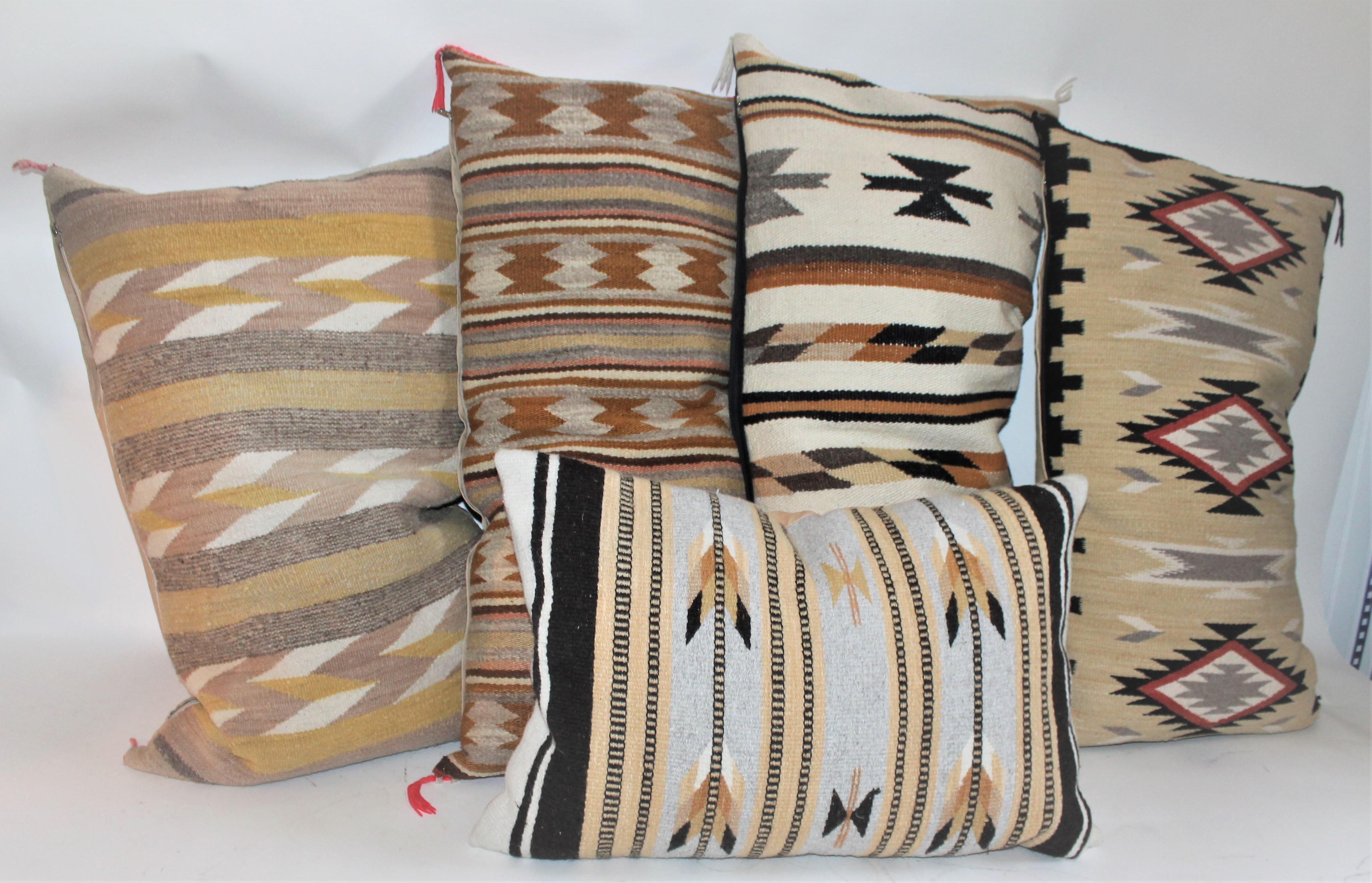 These pillows have been measured in a sequence of left to right from the primary/first image. Geometric Indian weaving bolster pillows. Individually $ 895.00 each.

Measures: 26 x 16
31 x 21
36 x 17
36 x 19
34 x 19.