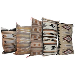 Antique Navajo Indian Weaving Pillows, Collection of Five