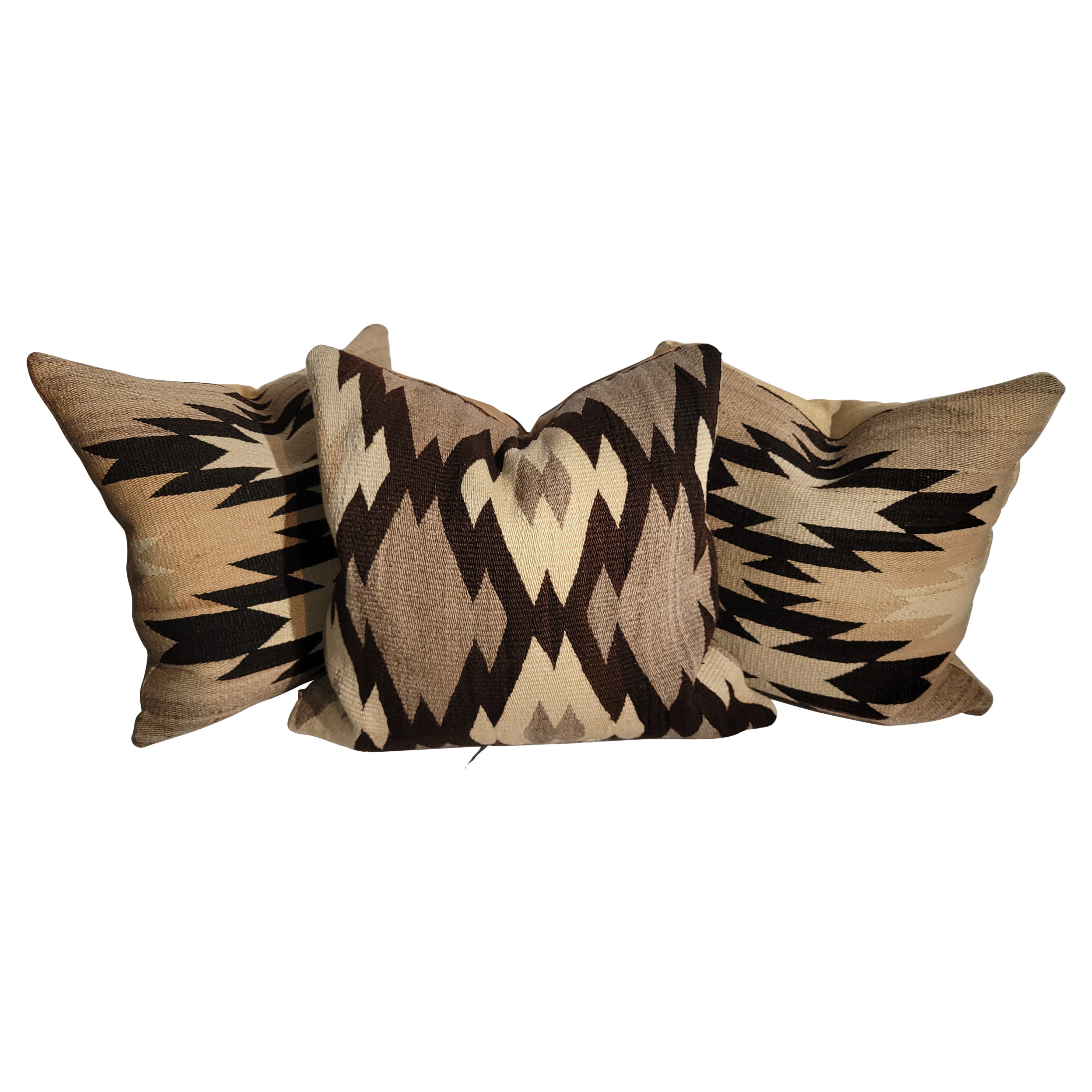 Navajo Indian Weaving Pillows, Collection of Three Pillows