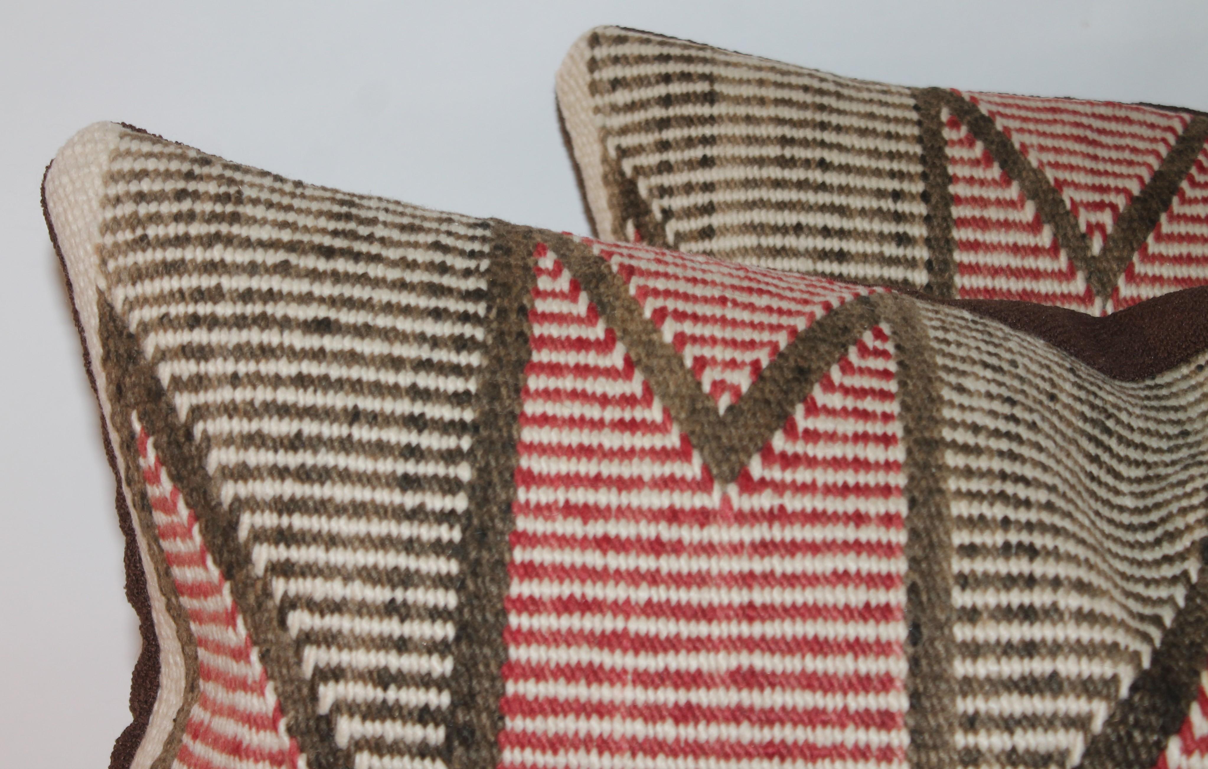 Adirondack Navajo Indian Weaving Pillows, Pair