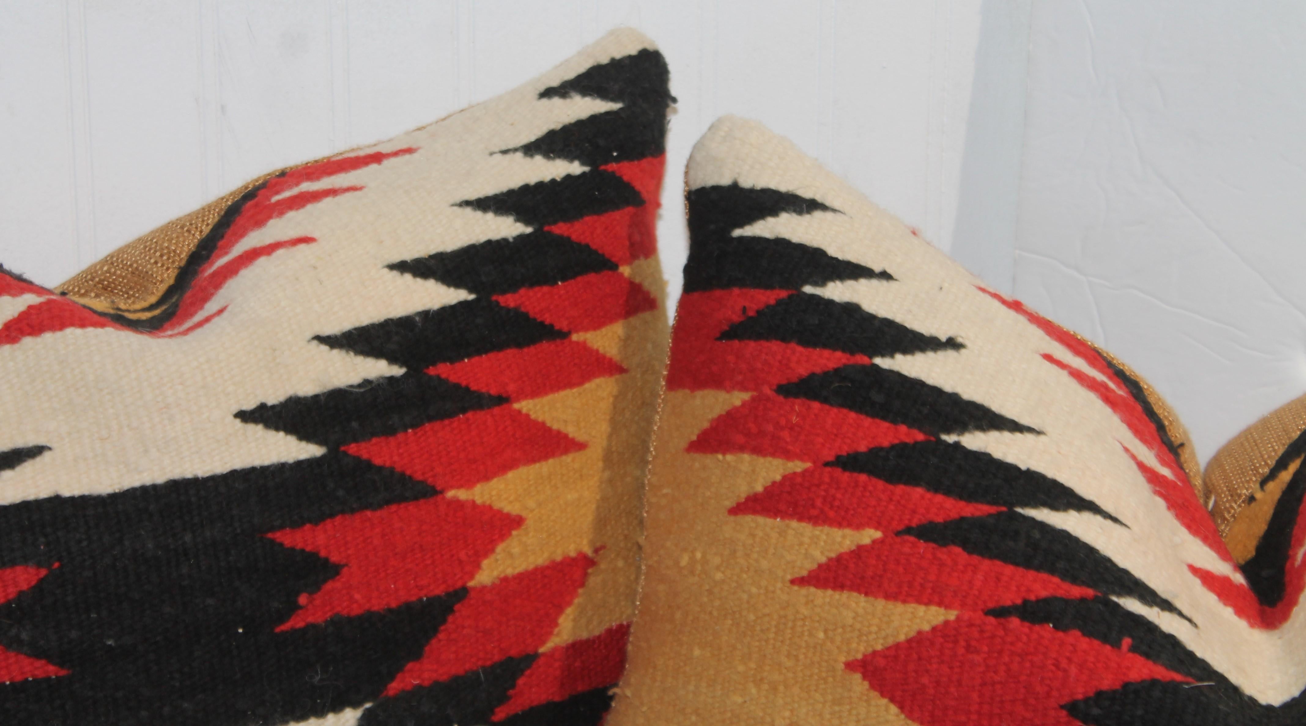 Adirondack Navajo Indian Weaving Pillows-Pair For Sale