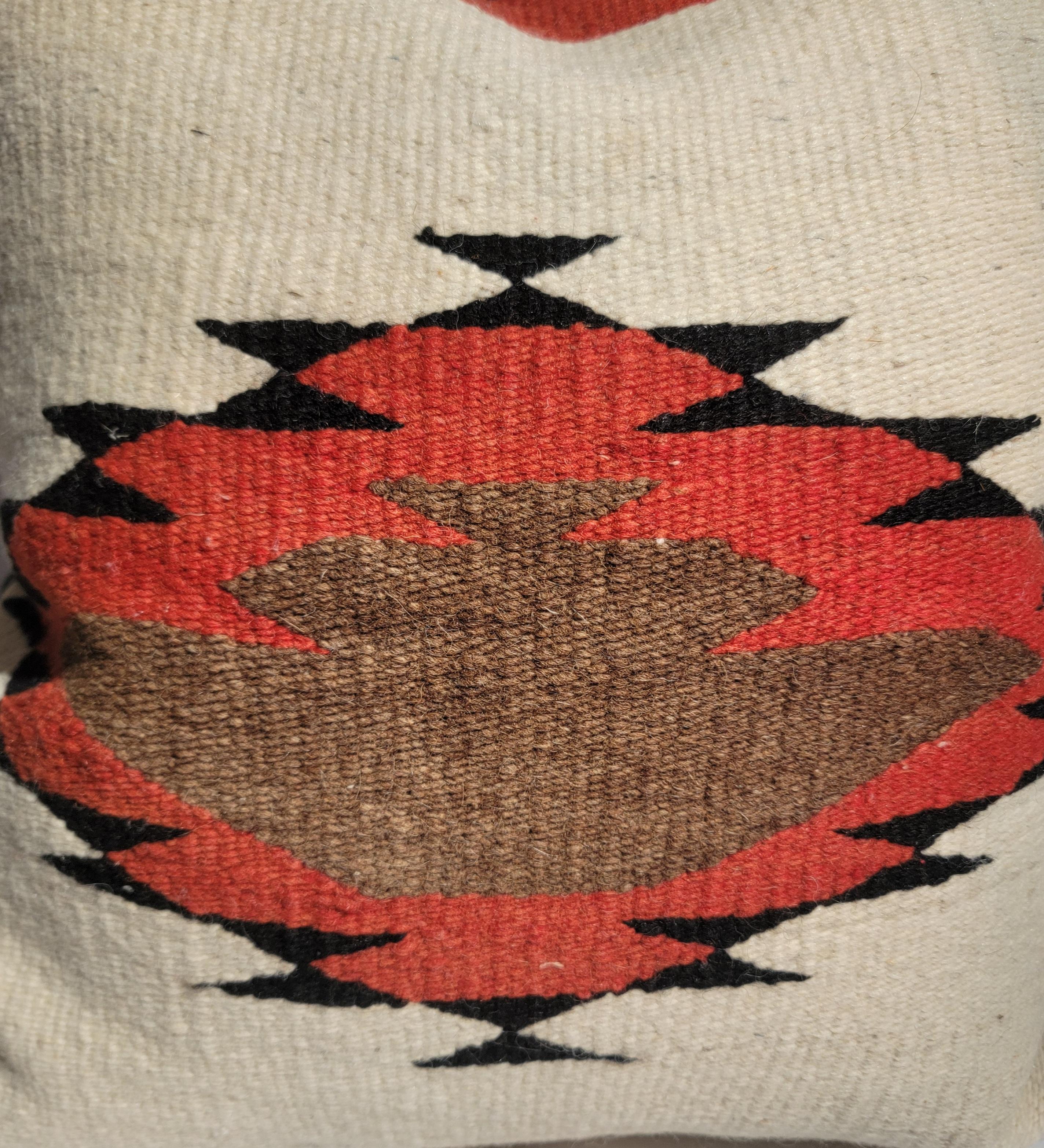Adirondack Navajo Indian Weaving Pillows -Pair For Sale